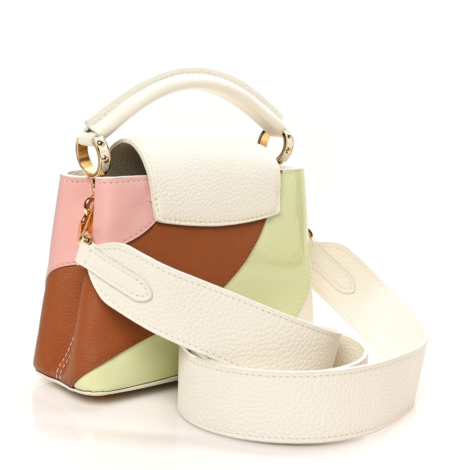 Taurillon Calfskin Patent Gelato Mini Capucines Fraise Pink