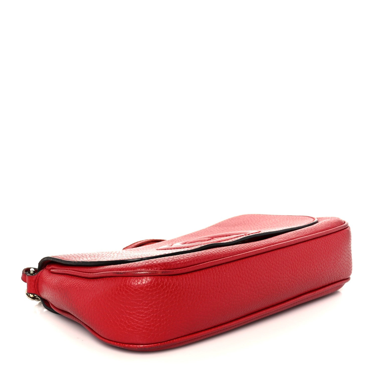 Pebbled Calfskin Medium Soho Flap Crossbody Vibrant Red