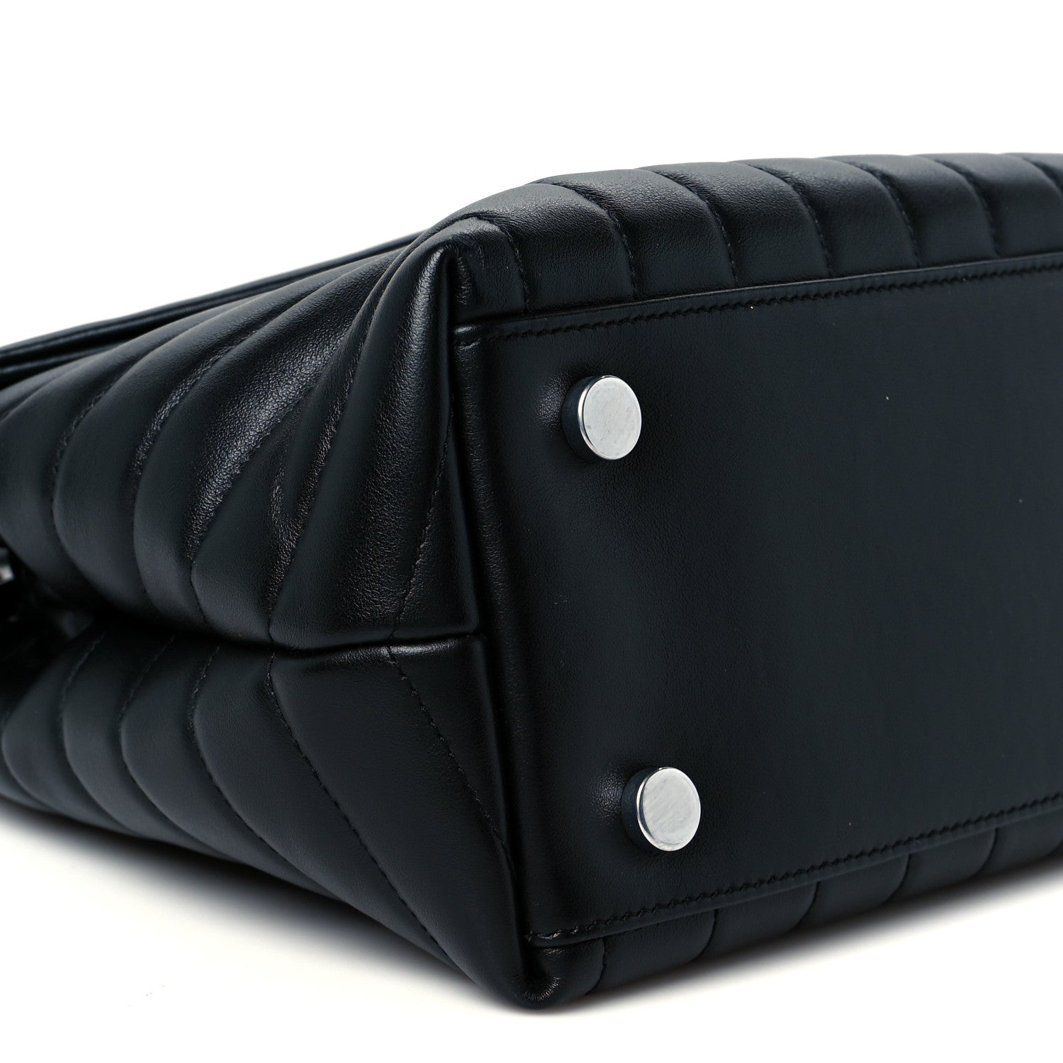 Calfskin Y Quilted Monogram Medium Loulou Satchel Black