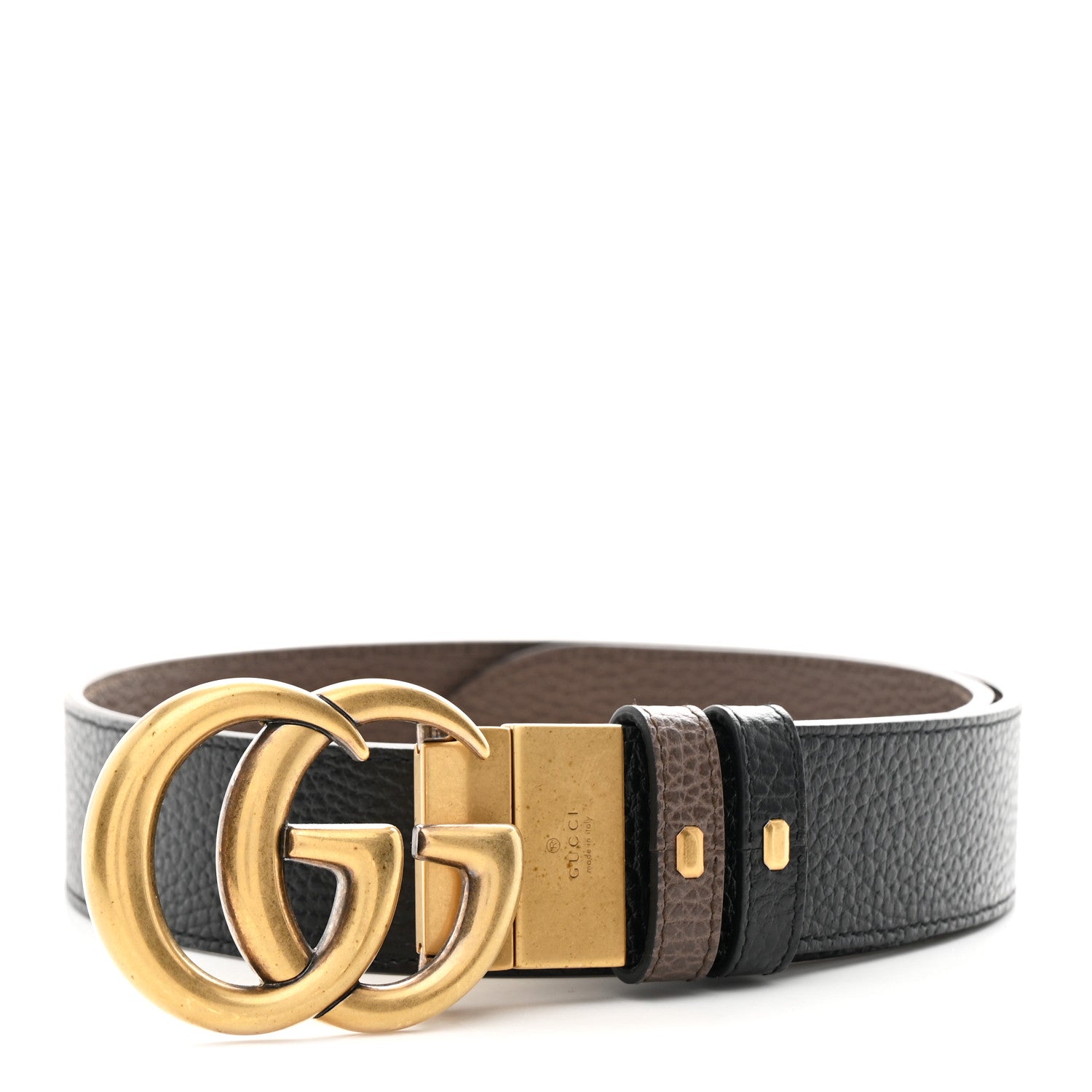Calfskin Double G Reversible 37mm Belt 80 32 Black Cocoa