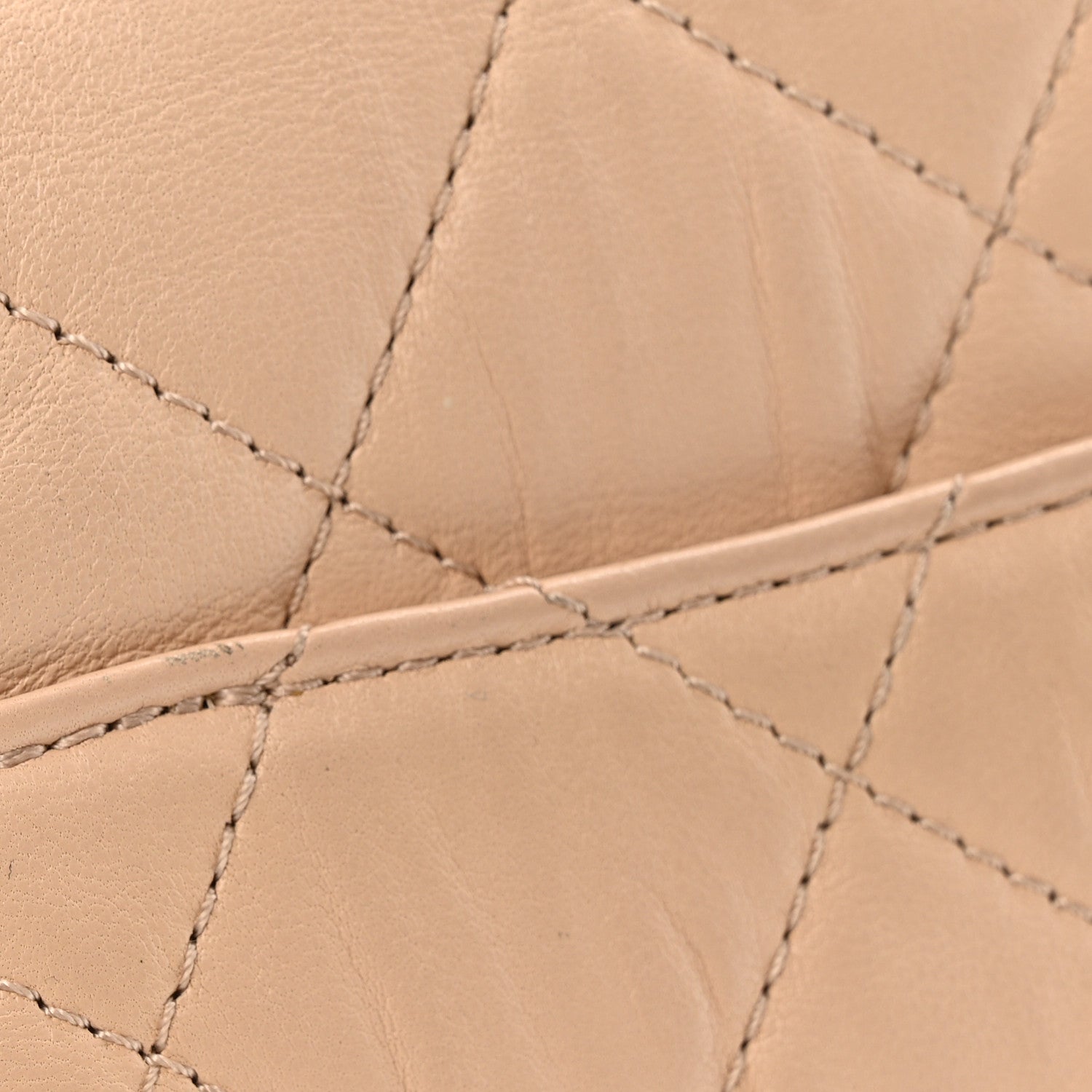 Crumpled Lambskin Quilted Small CC Links Top Handle Flap Beige