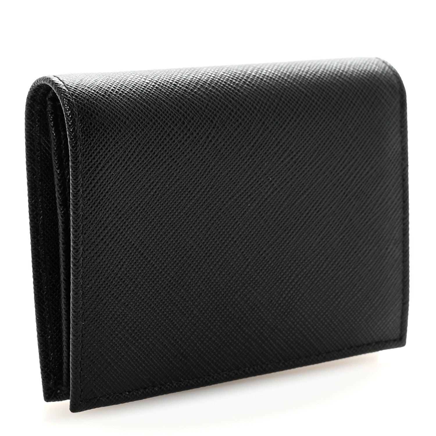 Saffiano Metal Bi-Fold Wallet  Black