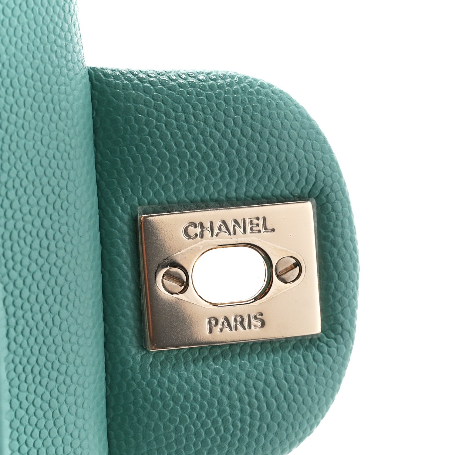 Caviar Quilted Small Double Flap Light Green
