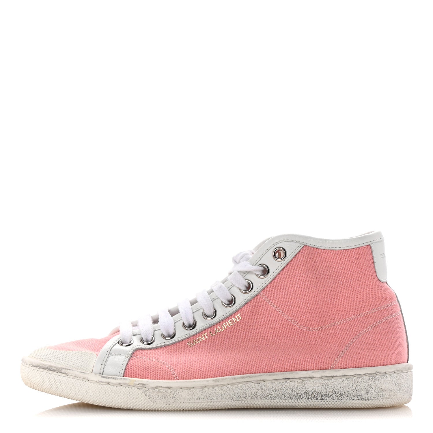 Canvas Elba Court Classic SL/39 Mid Top Sneakers 35.5 Pink White