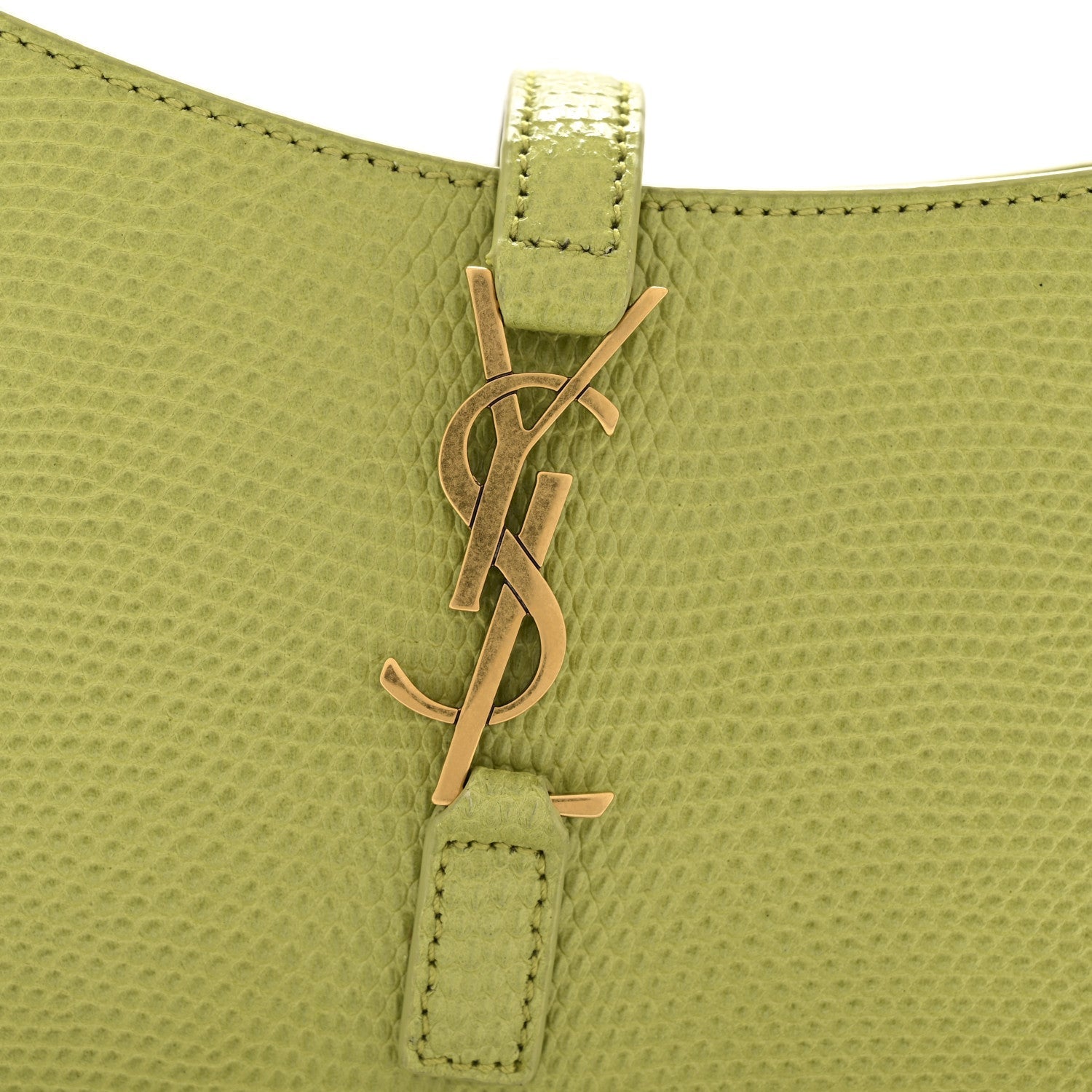 Calfskin Lizard Embossed Le 5 A 7 Mini Hobo Dull Lime