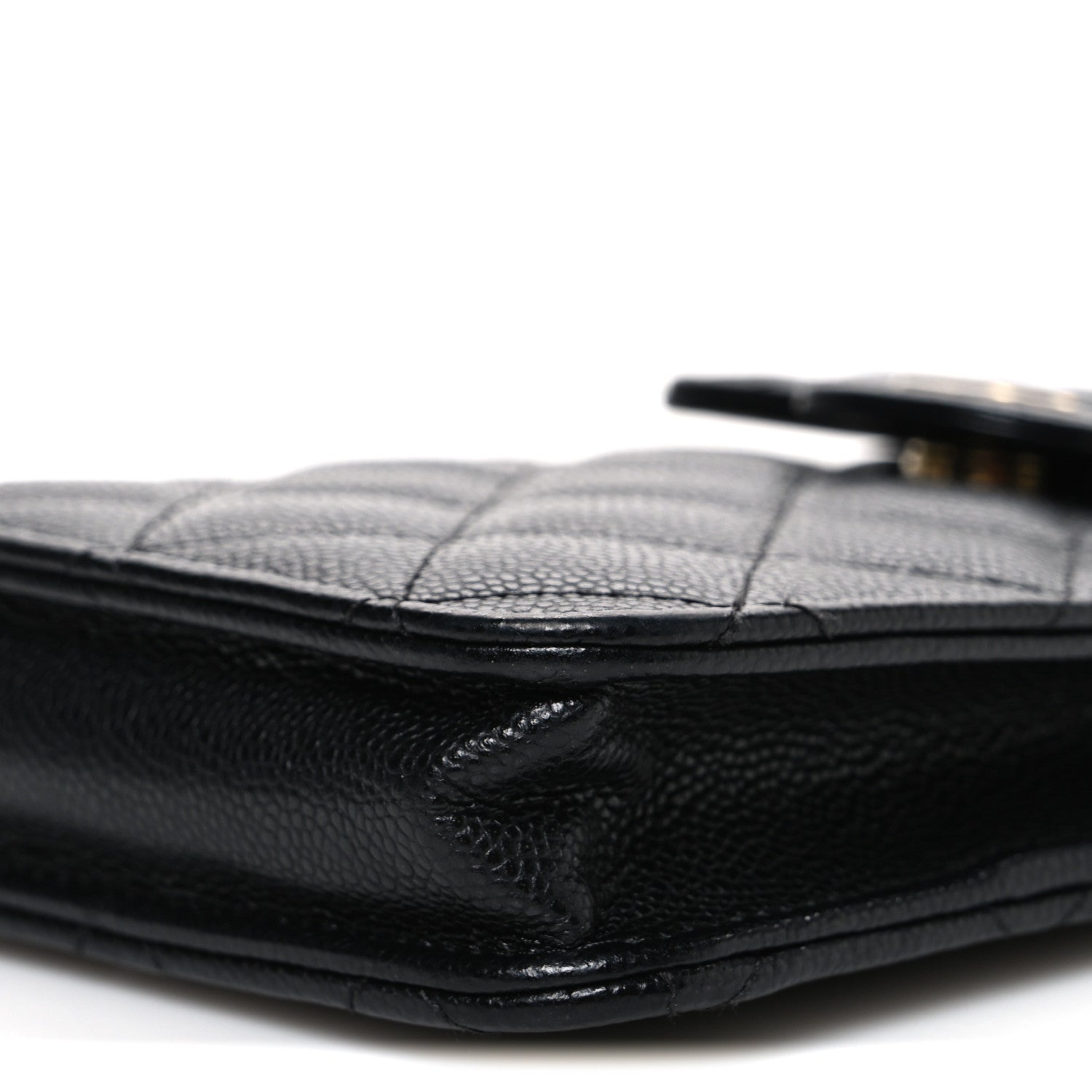 Caviar Quilted Classic Phone Holder Black