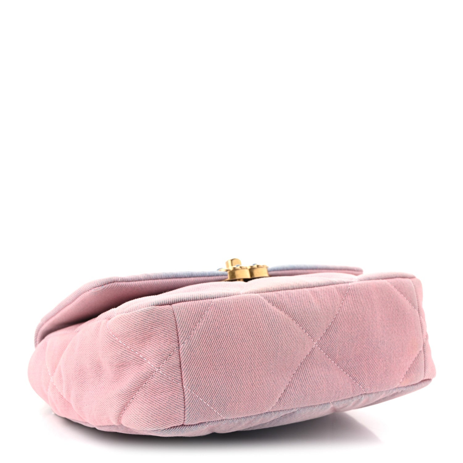 Denim Quilted Medium Chanel 19 Flap Blue Pink
