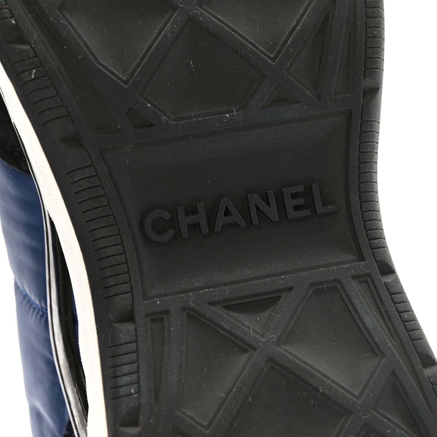Nylon Suede Calfskin Womens Logo Sneakers 41 Dark Navy Blue