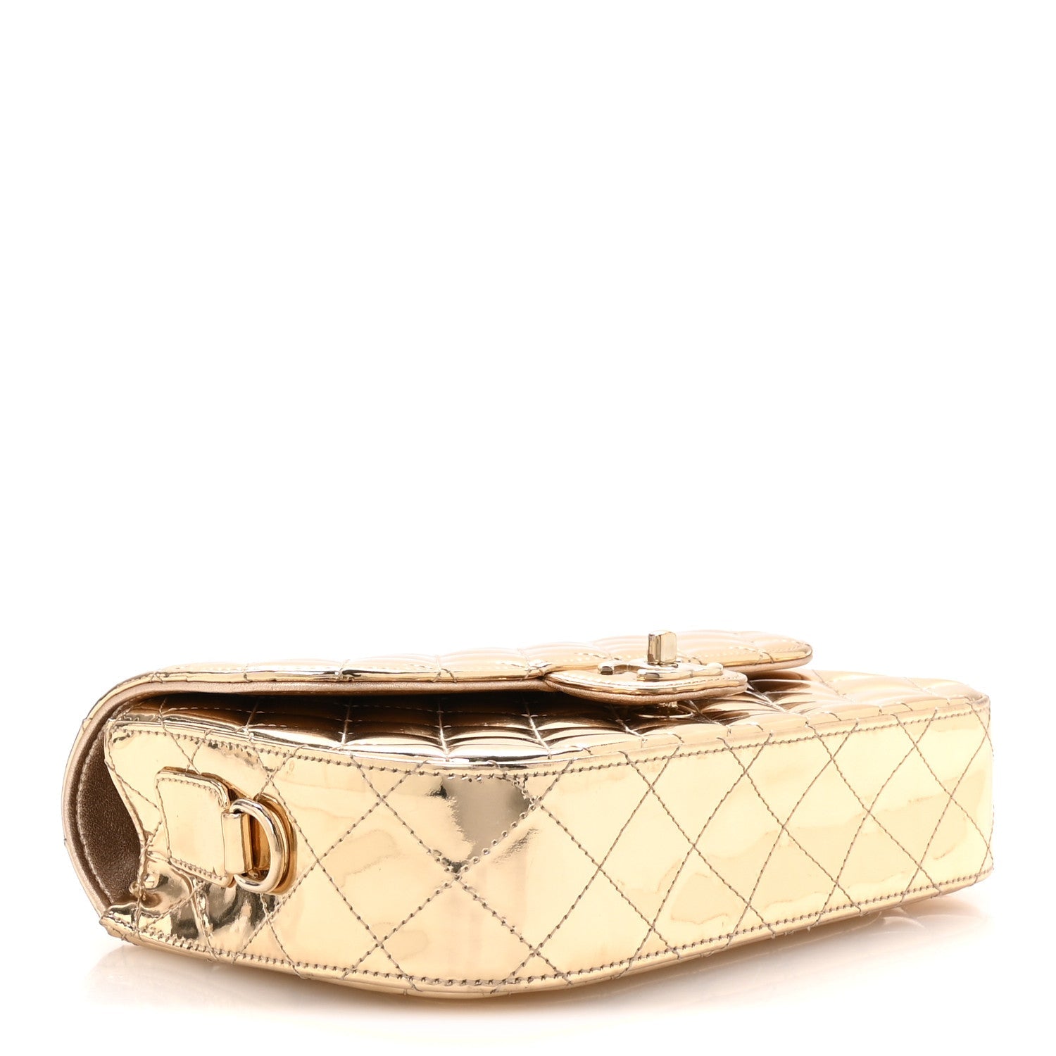 Mirror Calfskin Metallic Calfskin Medium Hollywood Boulevard Flap With Star Coin Purse Light Gold