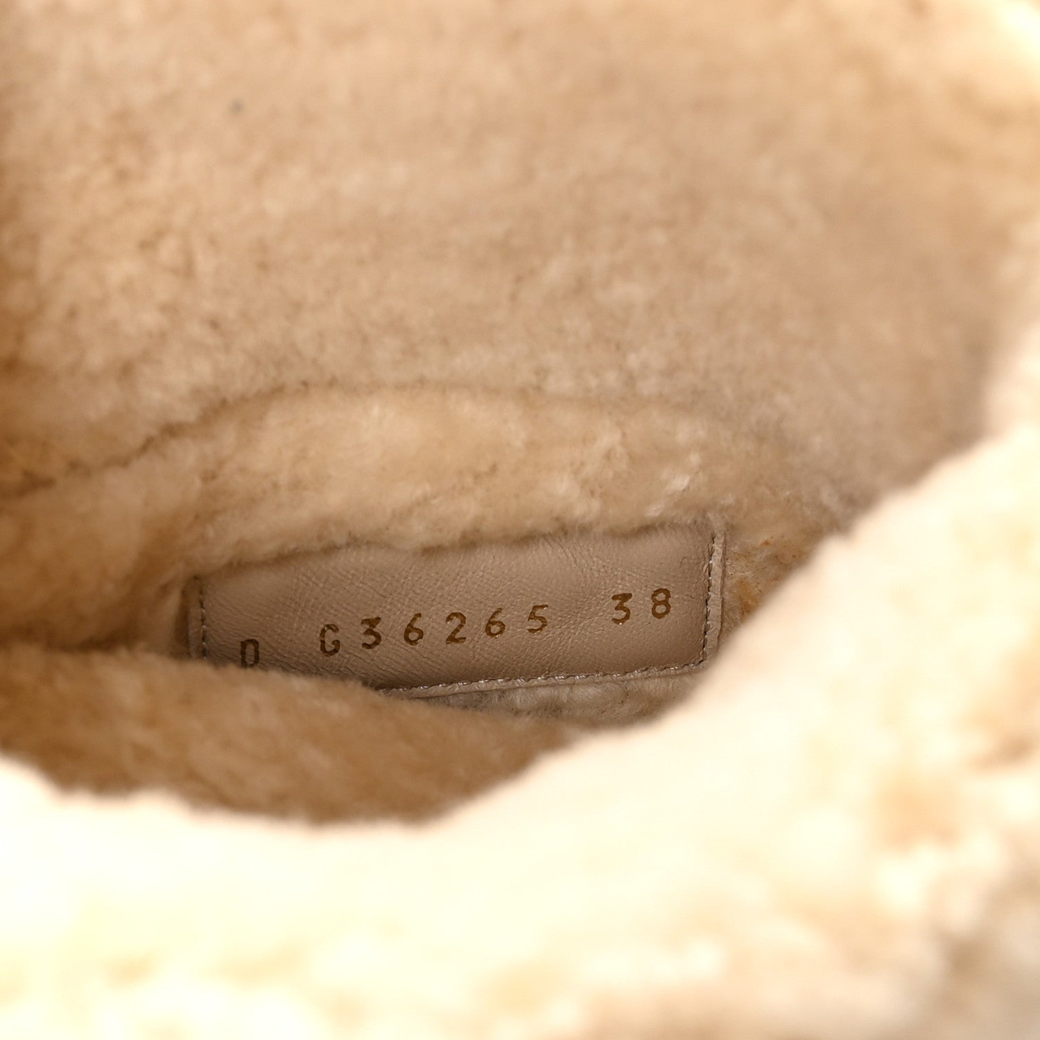 Suede Shearling Cap Toe Short Boots 38 Beige
