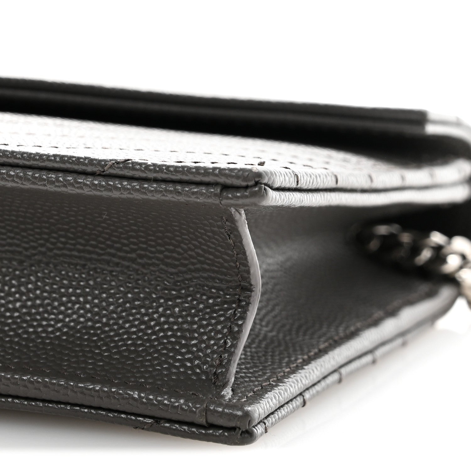 Grain De Poudre Matelasse Chevron Monogram Envelope Chain Wallet Earth