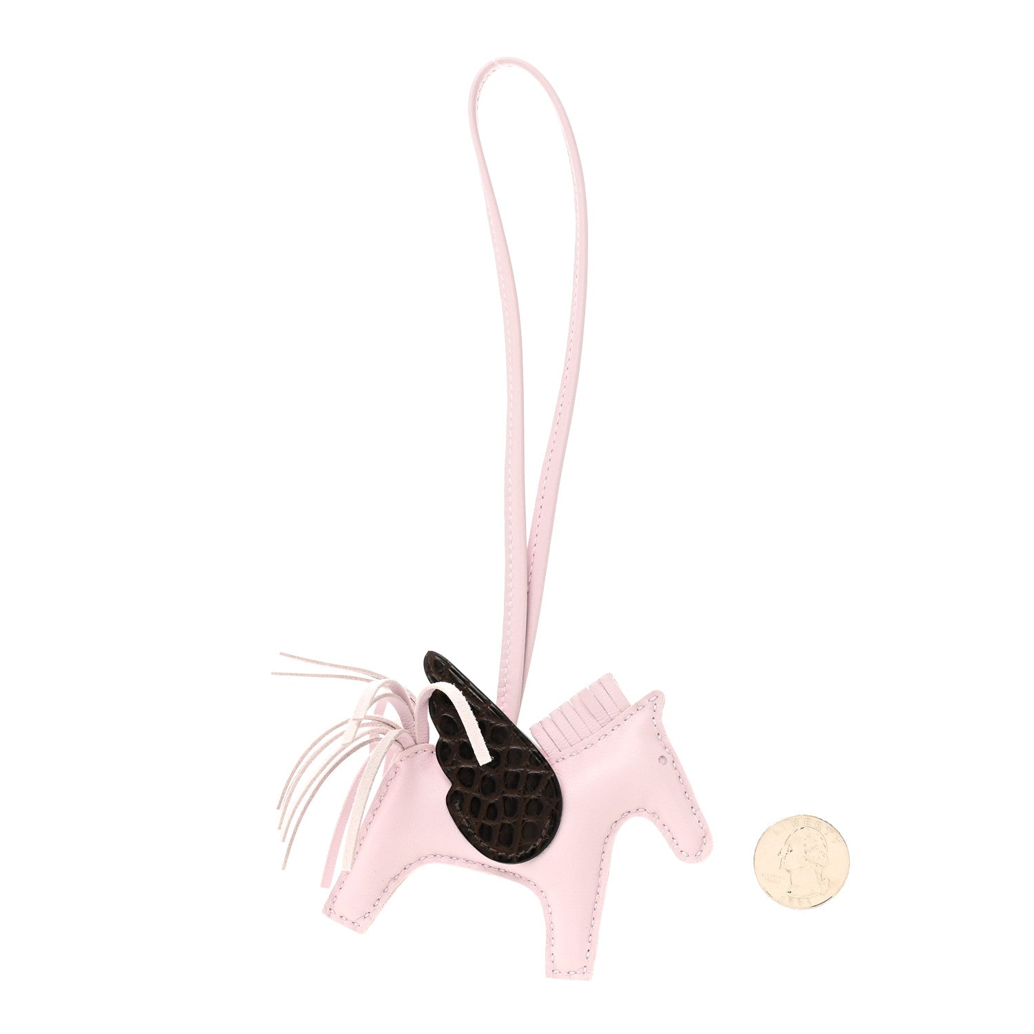 Milo Lambskin Matte Alligator Touch Grigri Rodeo Pegase Horse Bag Charm PM Mauve Pale Ebene