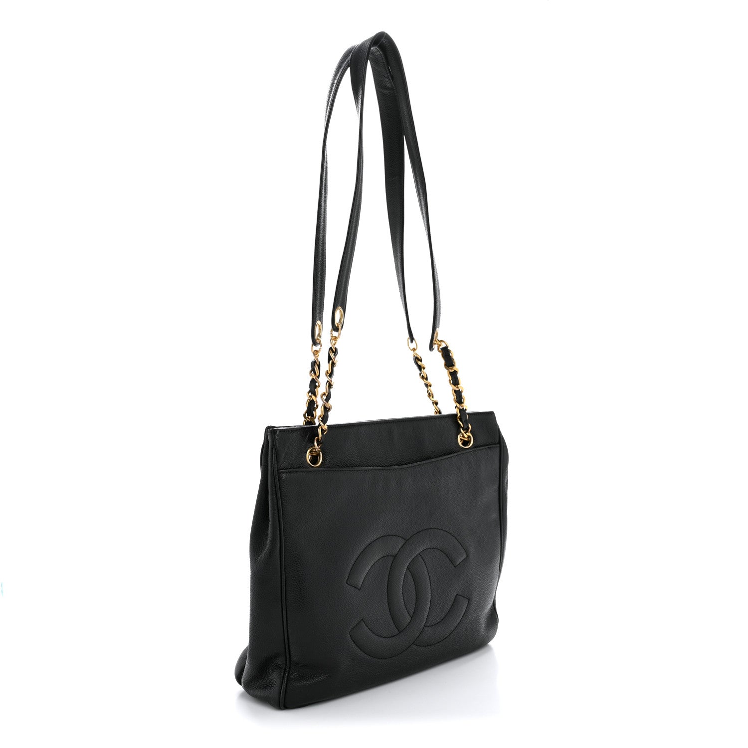 Caviar CC Flap Shoulder Bag Black