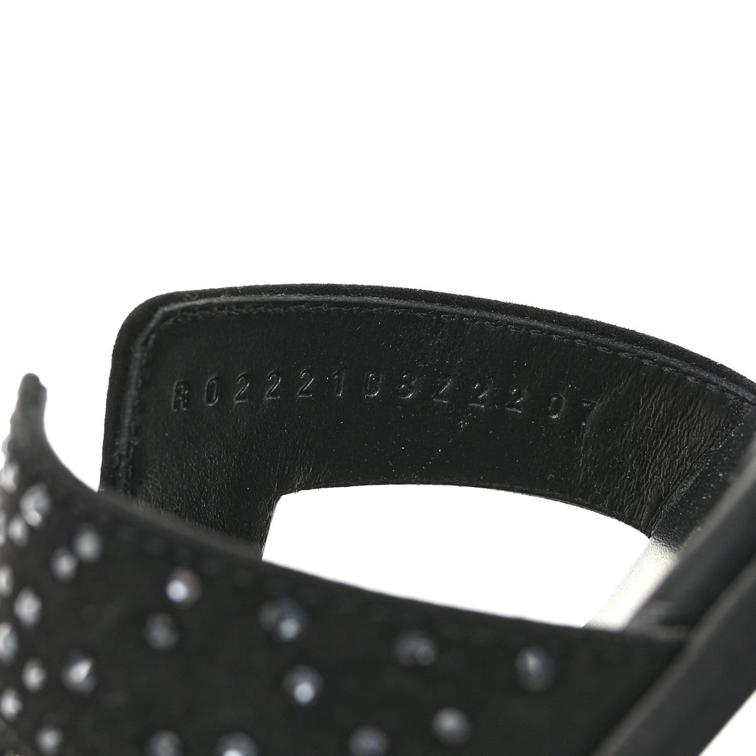 Suede Crystal Embellished Oran Sandals 37.5 Black