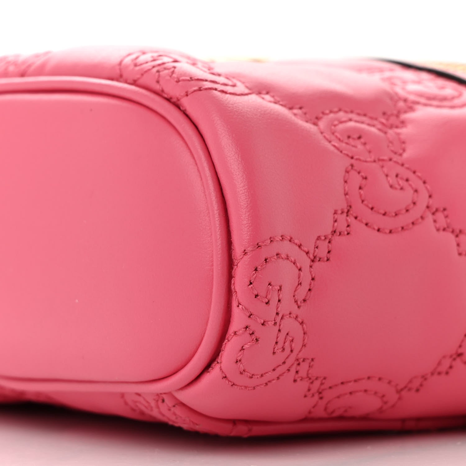 Calfskin GG Matelasse Mini Top Handle Bag Rhodamine Pink