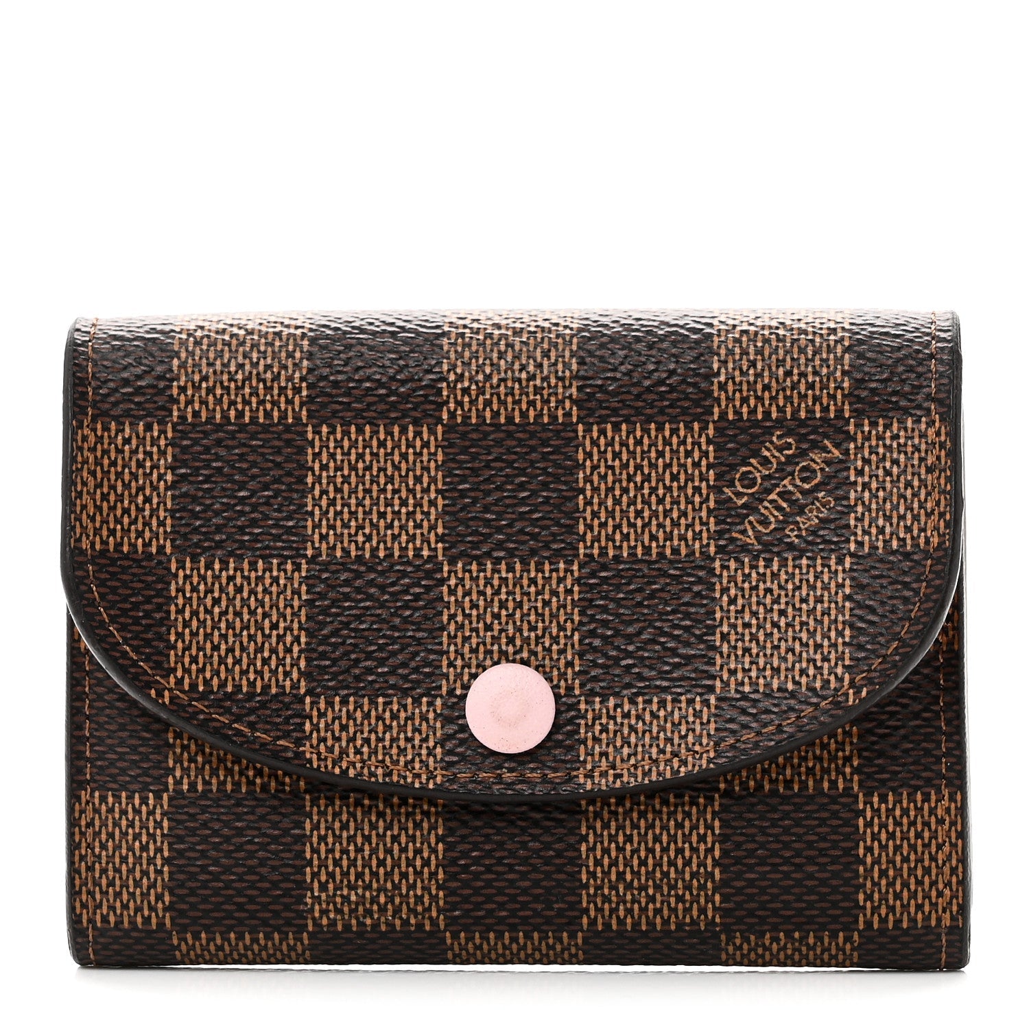 Damier Ebene Rosalie Coin Purse Rose Ballerine