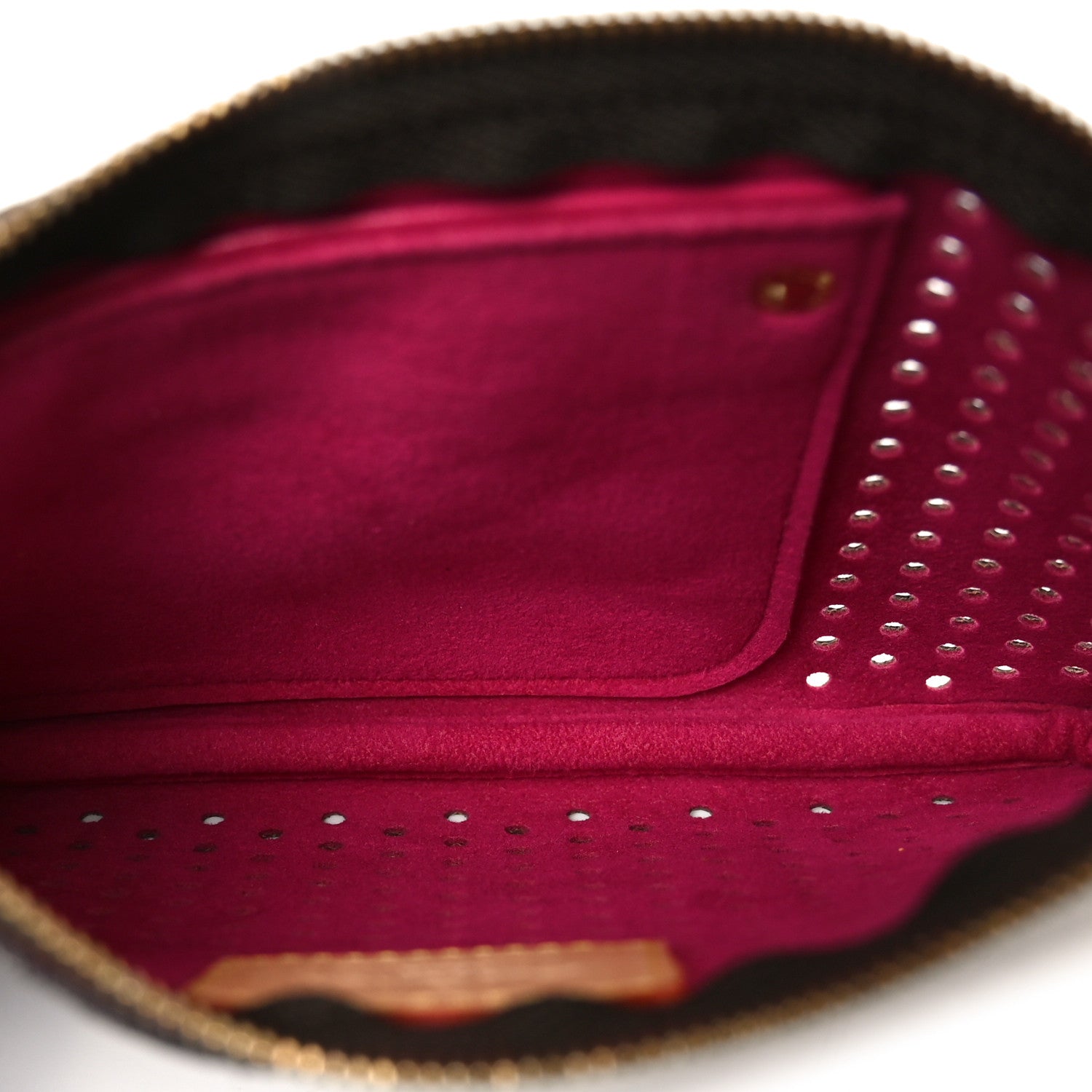 Monogram Perforated Pochette Plat Fuchsia
