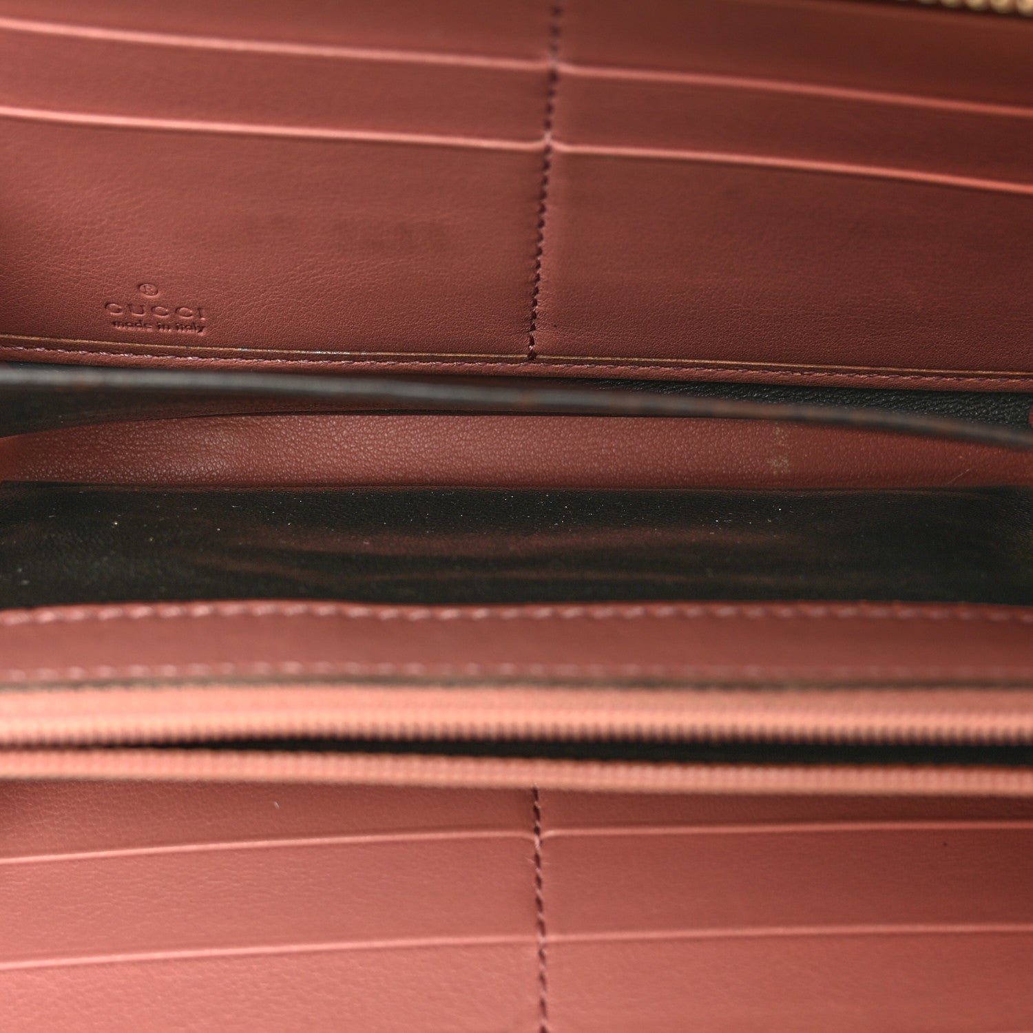Guccissima Signature Zip Around Wallet Soft Pink