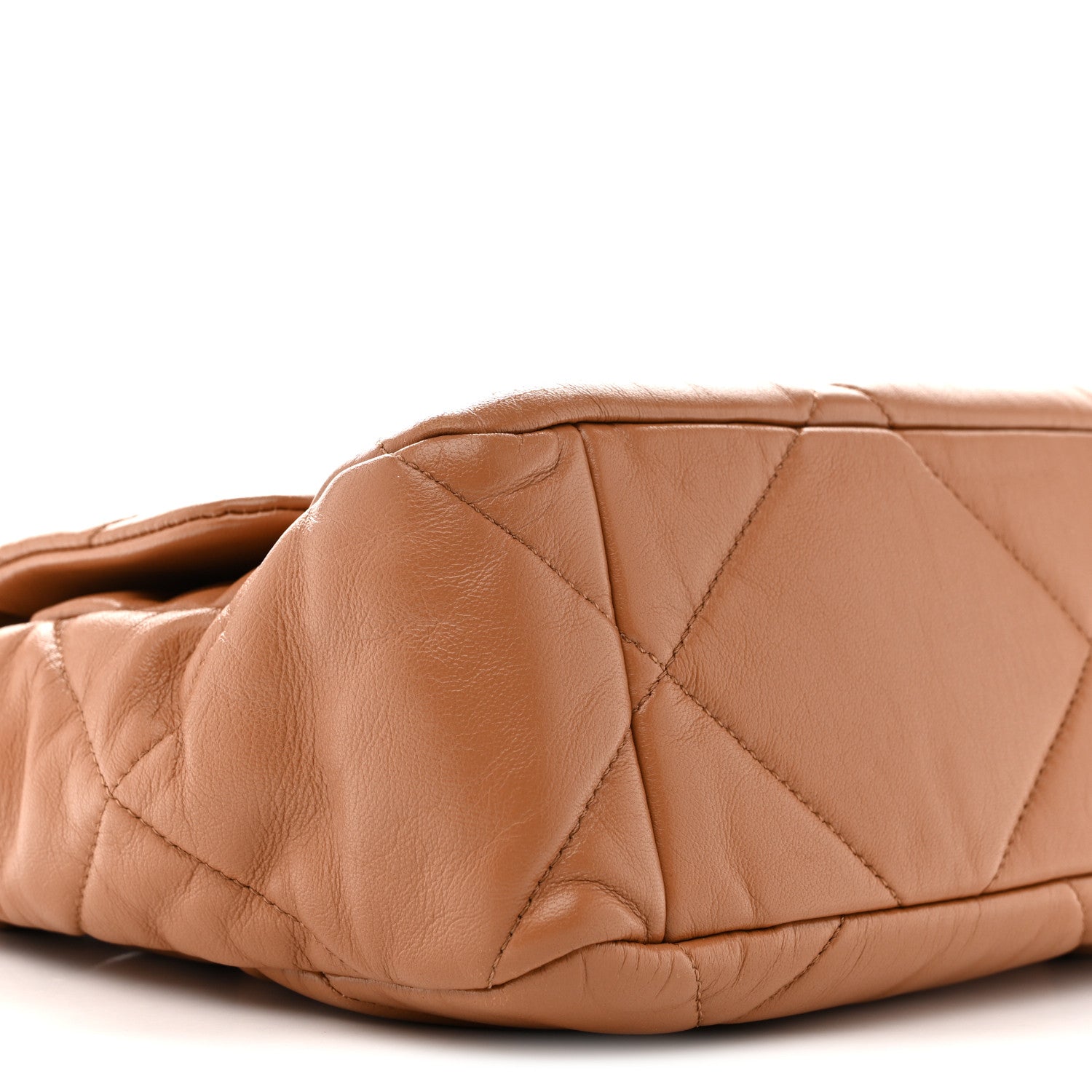 Lambskin Quilted Large Chanel 19 Flap Brown