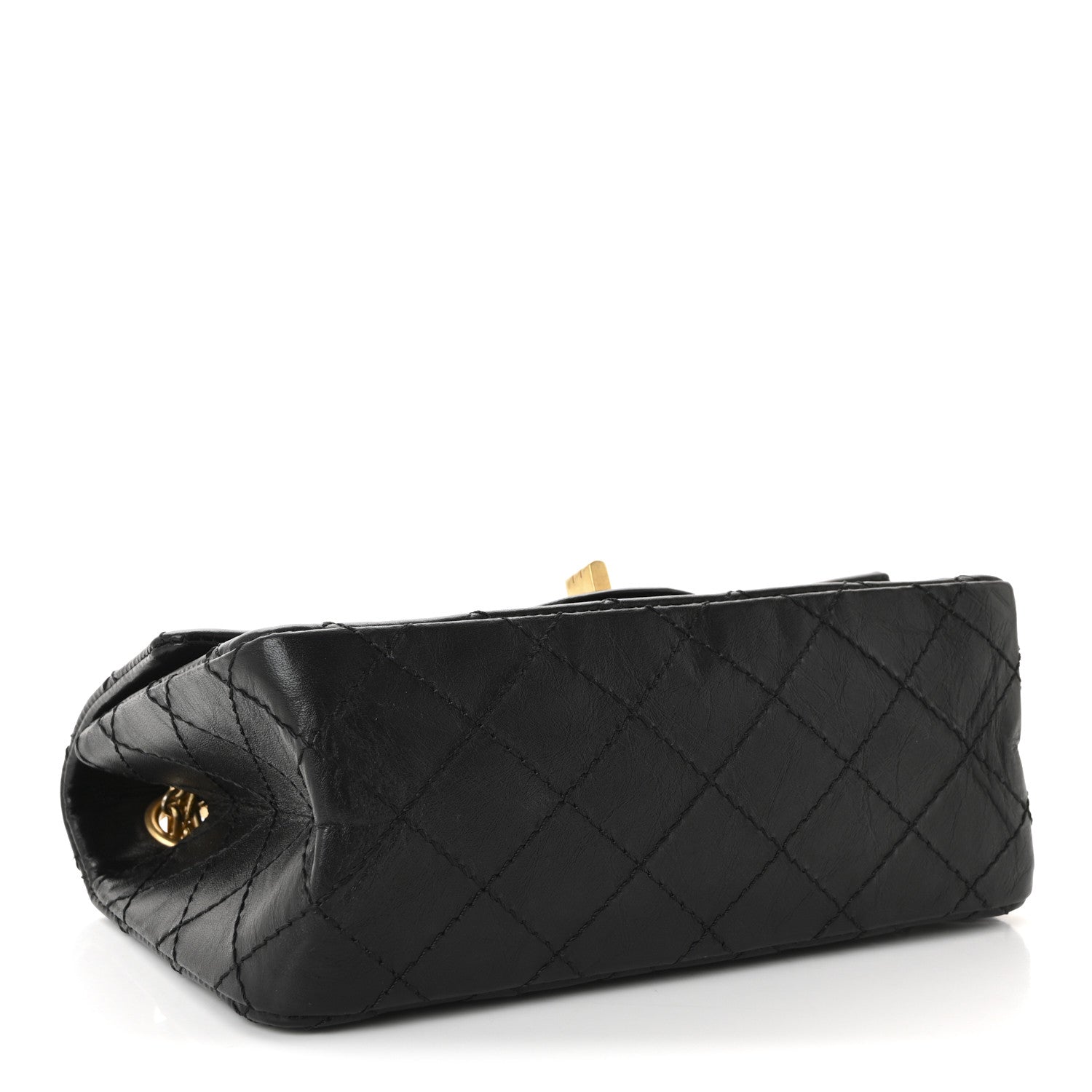 Aged Calfskin Quilted 2.55 Reissue Mini Flap Black