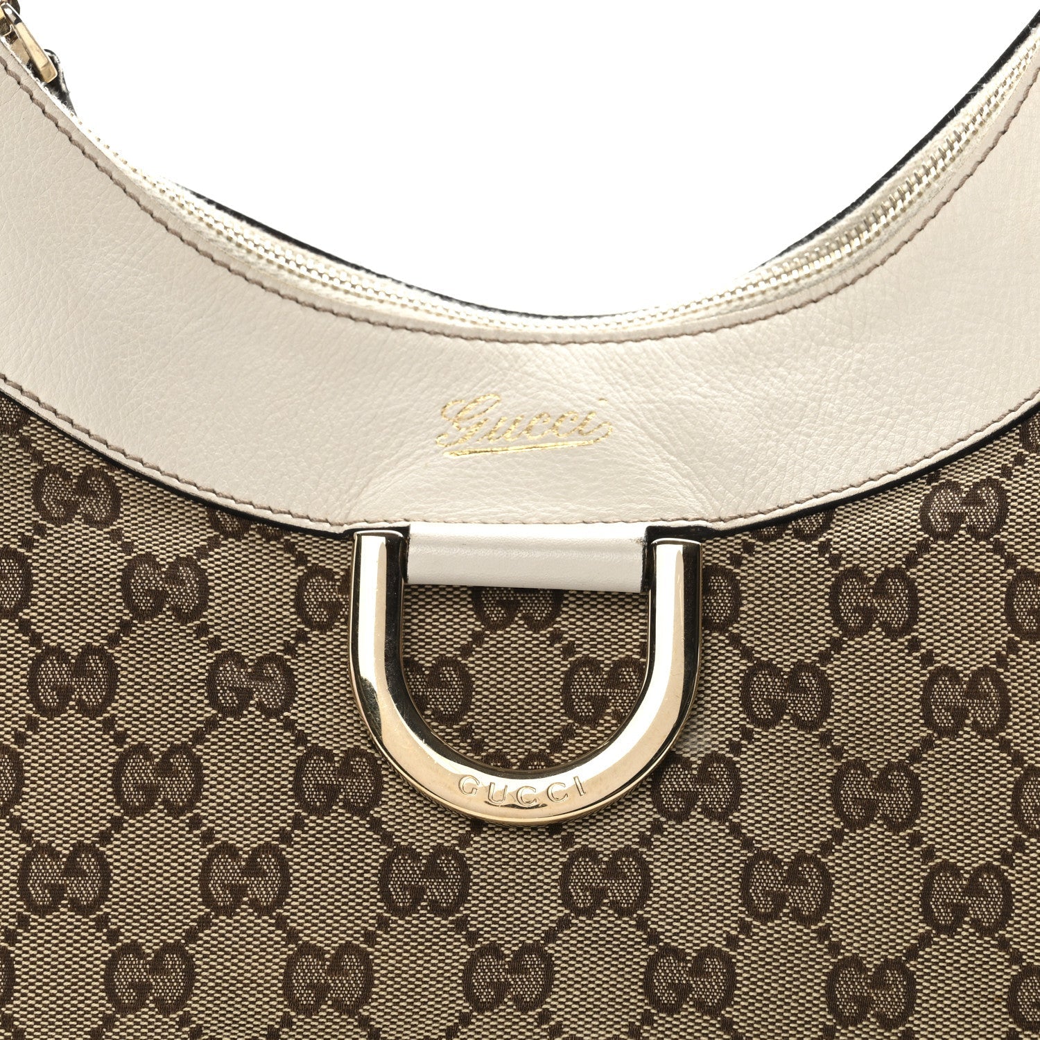 Monogram Large D Gold Hobo Off White
