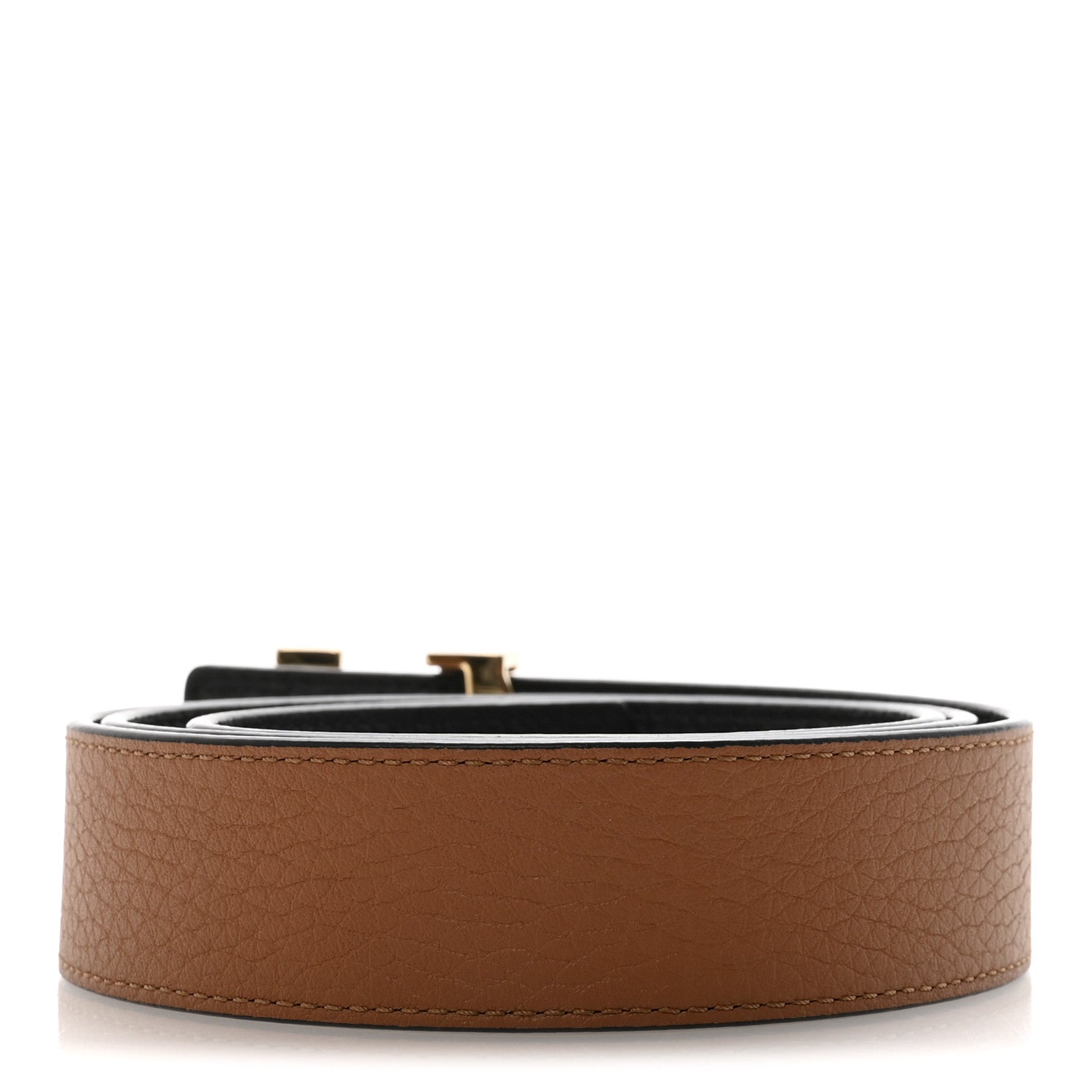 Taurillon Calfskin 30mm LV Initiales Reversible Belt 85 34 Black