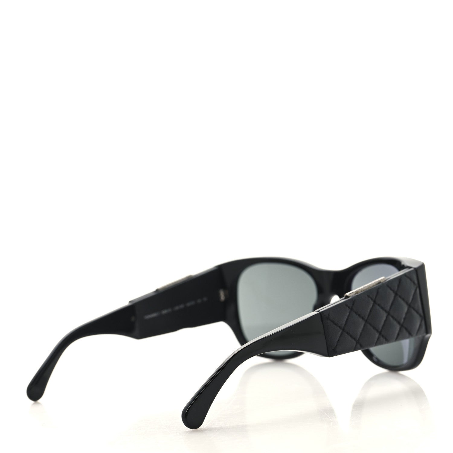 Lambskin Quilted CC Mirror Sunglasses 5202-Q Black