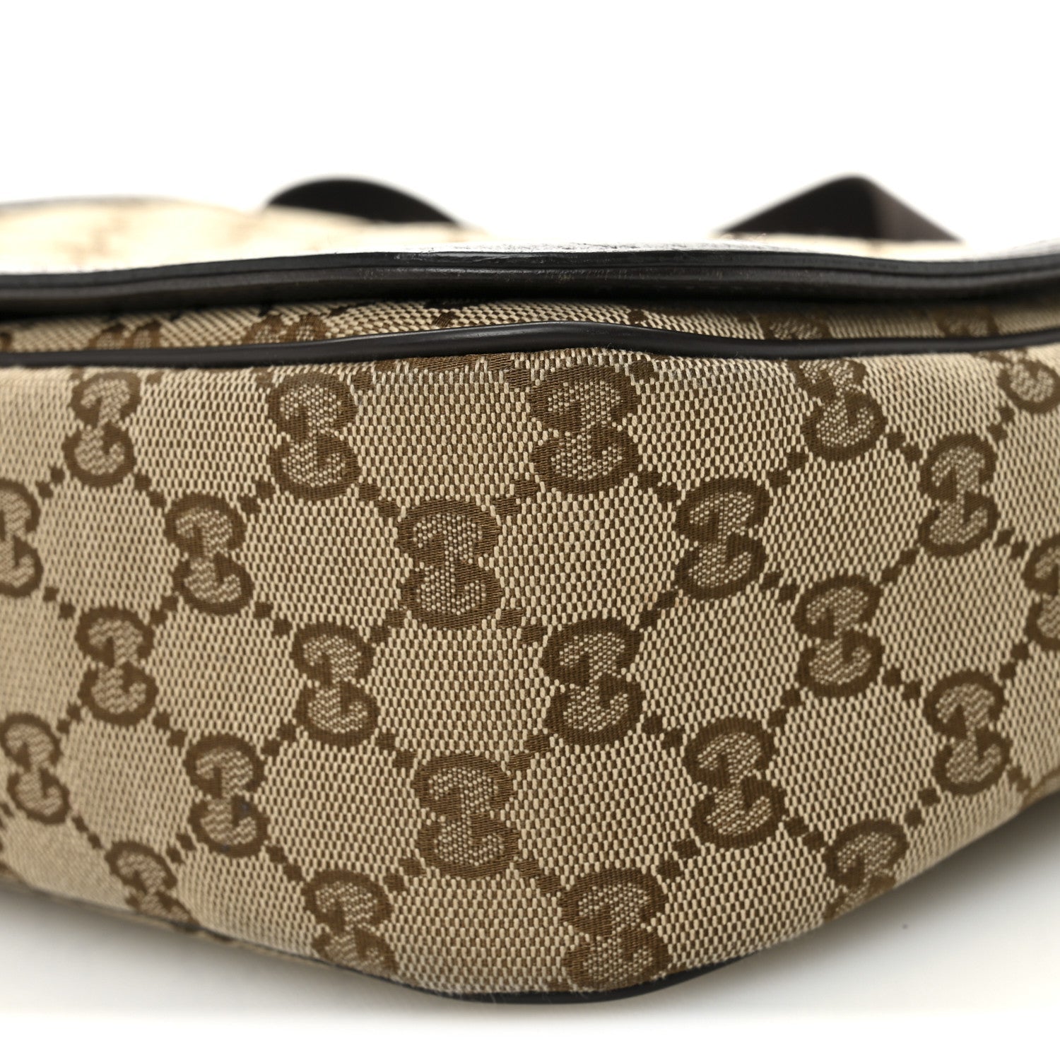 Monogram Flap Messenger Bag Beige Dark Brown