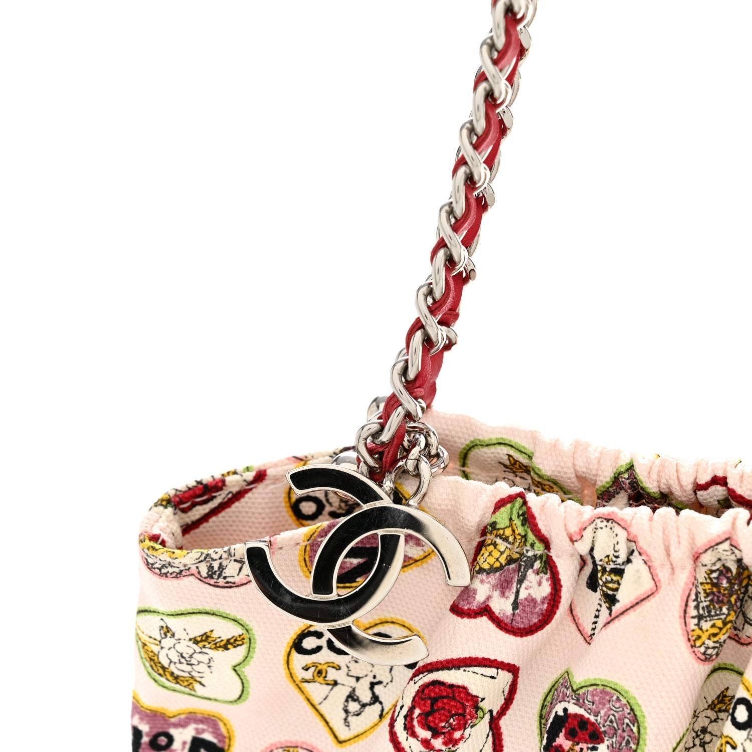 Canvas Coco Hearts Shoulder Bag Pink