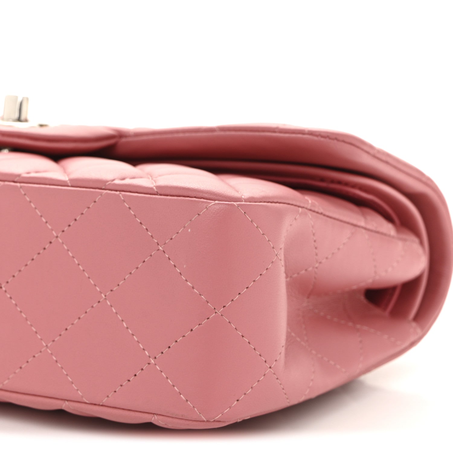 Lambskin Quilted Small Double Flap Pink