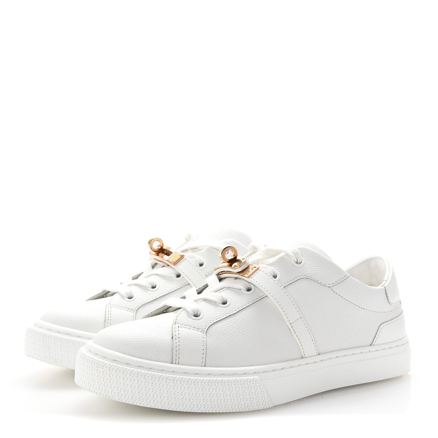 Epsom Calfskin Day Sneakers 37.5 White