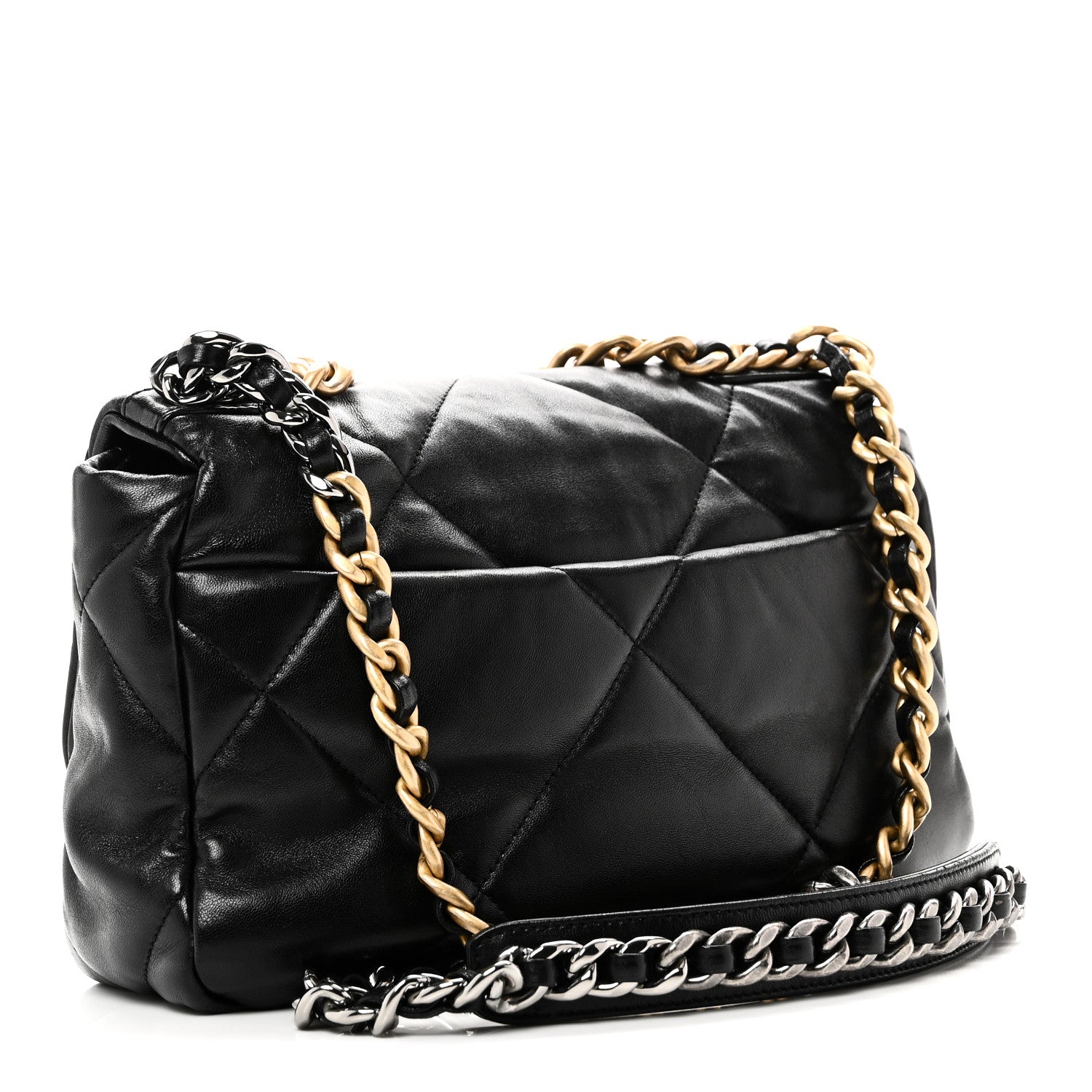 Goatskin Quilted Medium Chanel 19 Flap Black