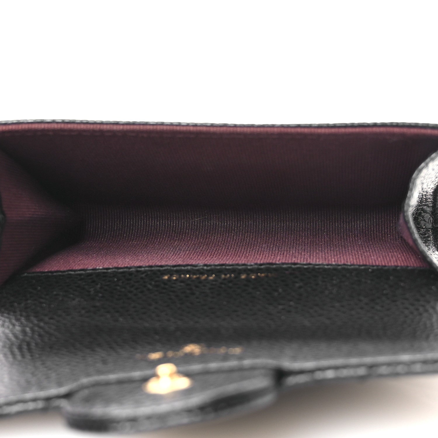 Caviar Quilted Flap Card Holder Black