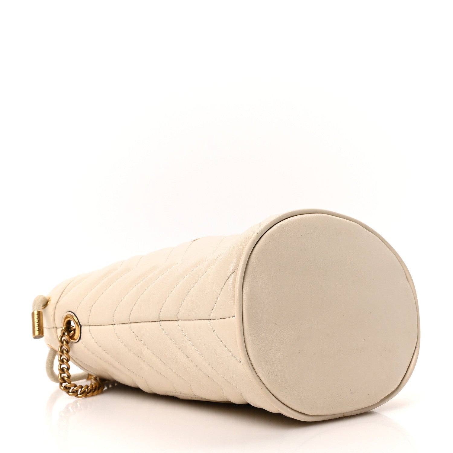 Calfskin Matelasse Mini GG Marmont 2.0 Bucket Bag White
