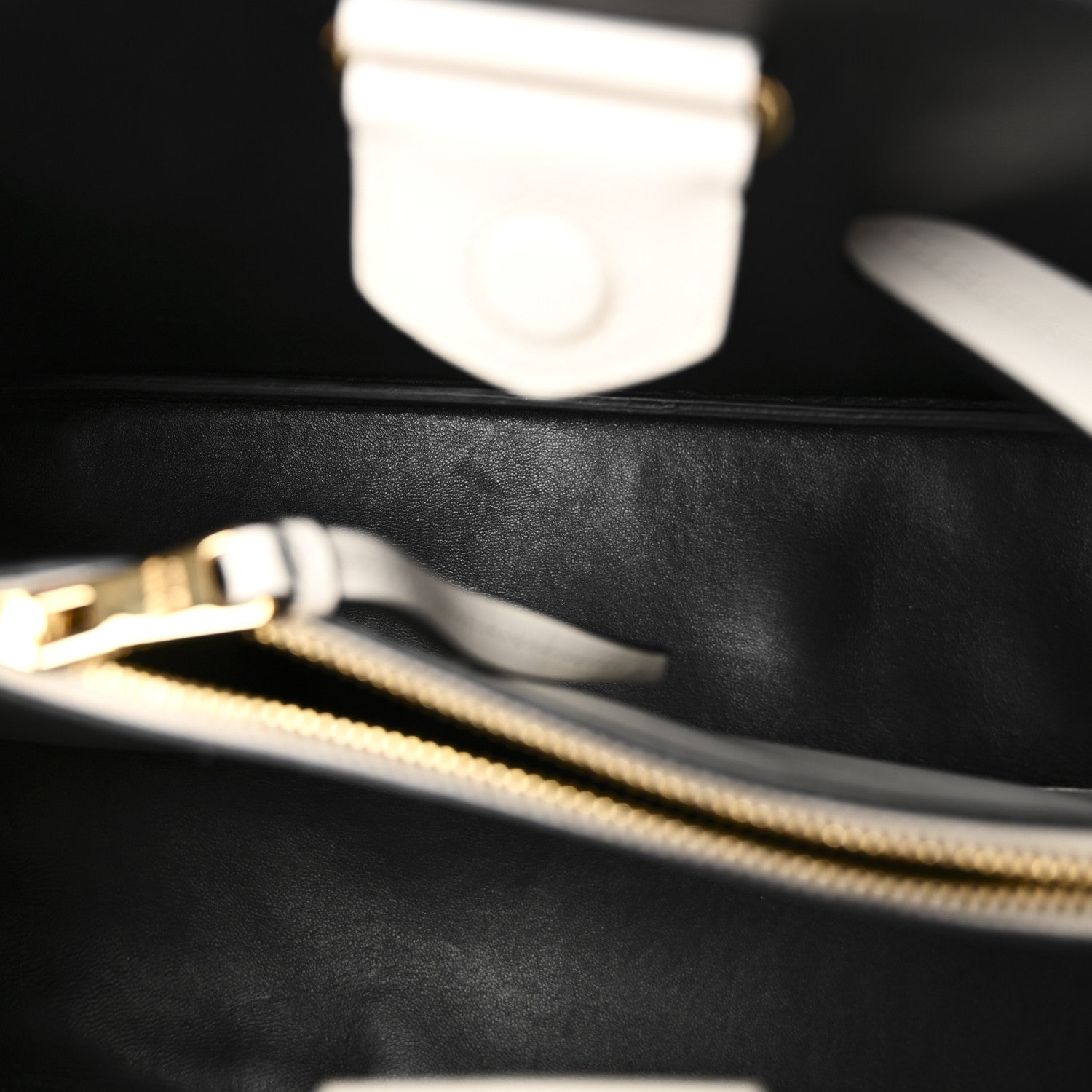 Saffiano Cuir Matinee Tote White Black