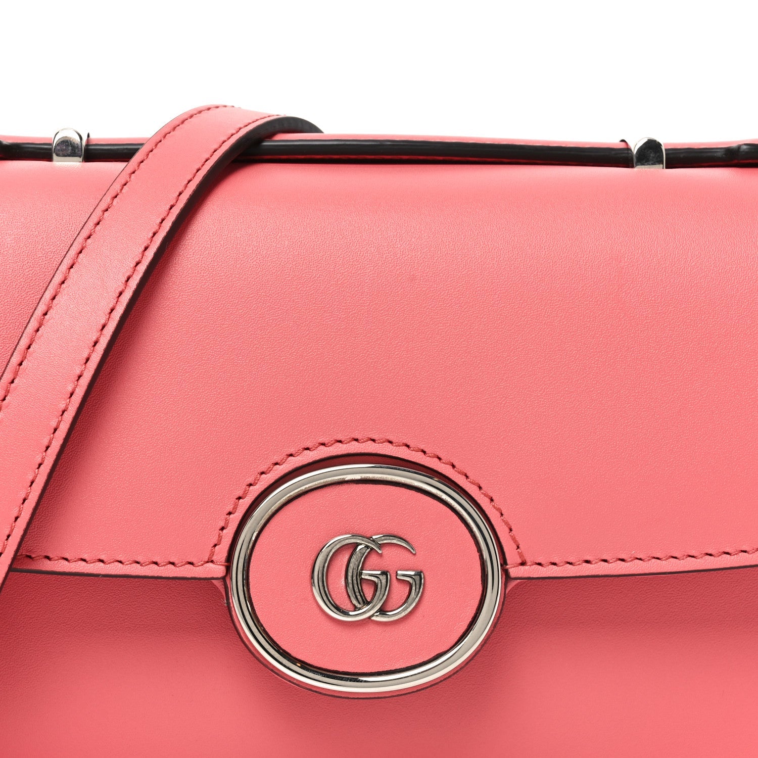 Senna Calfskin Petite GG Top Handle Shoulder Bag Pink