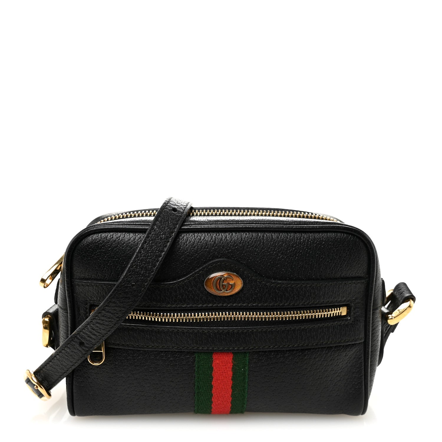 Calfskin Web Mini Ophidia Shoulder Bag Black