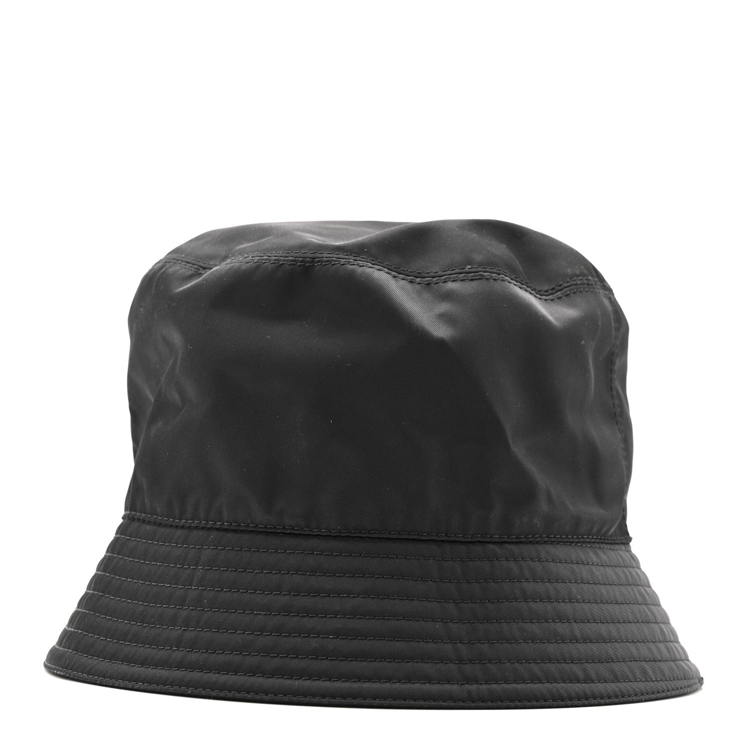 Re-Nylon Metal Triangle Logo Mens Bucket Hat L Black