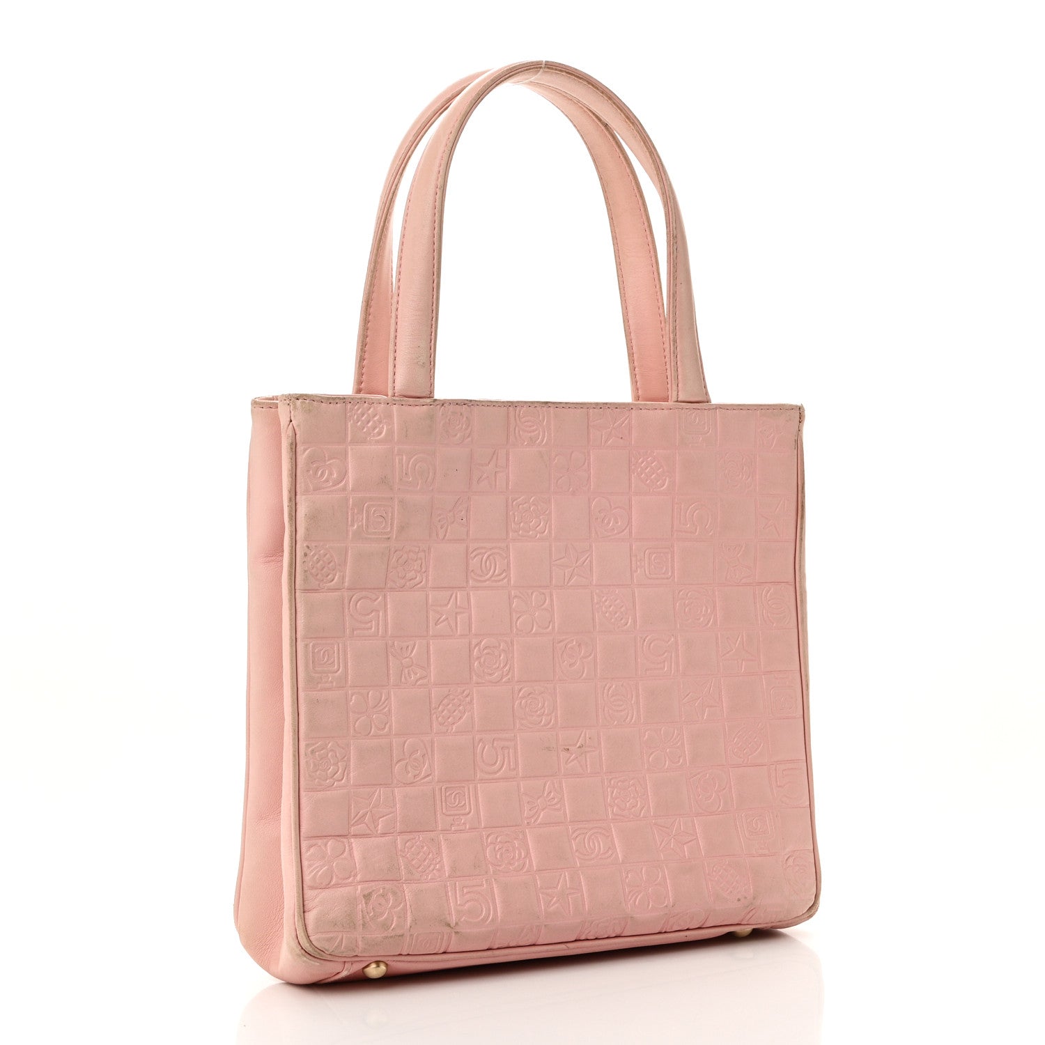 Lambskin Precious Symbols Shopping Tote Pink