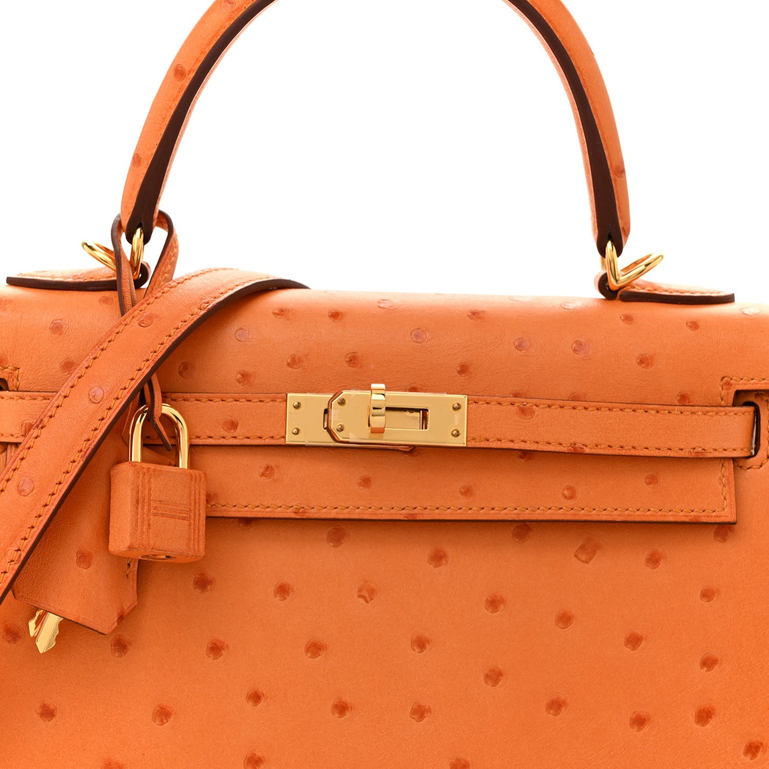 Ostrich Kelly Sellier 25 Abricot
