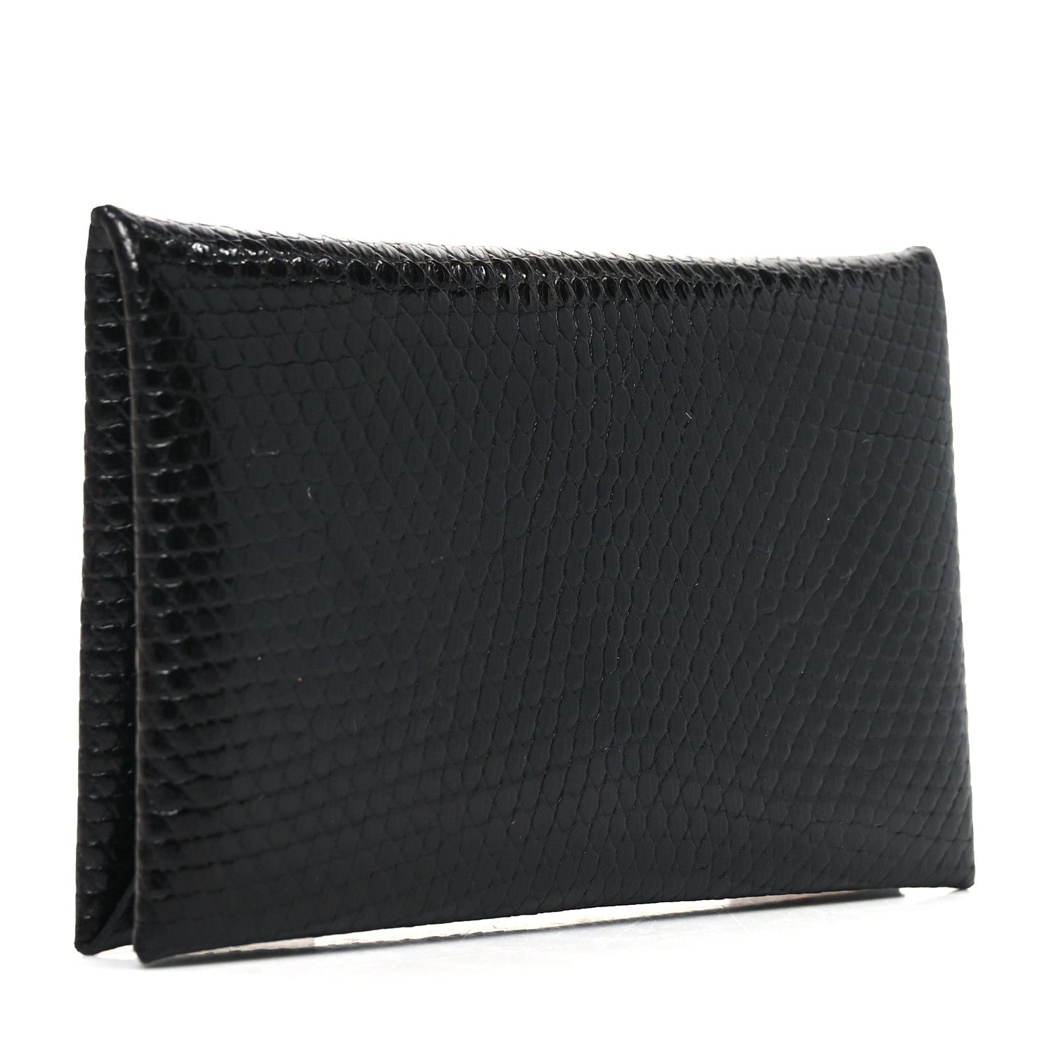 Lizard Calvi Card Case Black