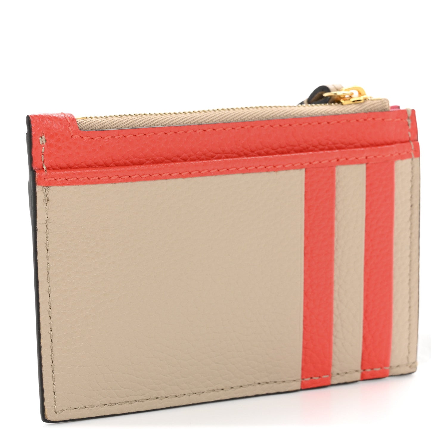 Dollar Calfskin GG Marmont Zip Key Pouch Beige Sun Orange