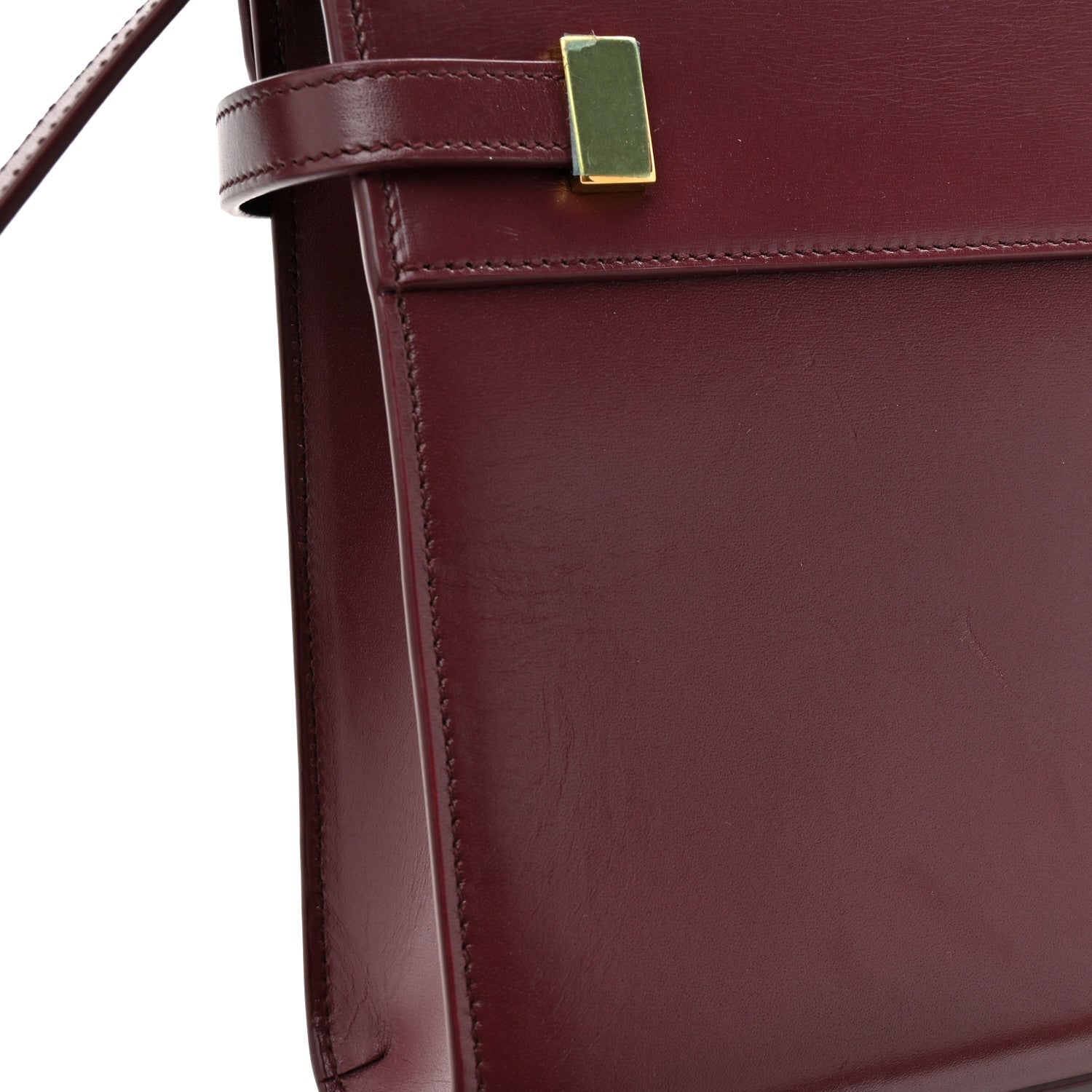 Smooth Calfskin Manhattan Shoulder Bag Rouge Legion