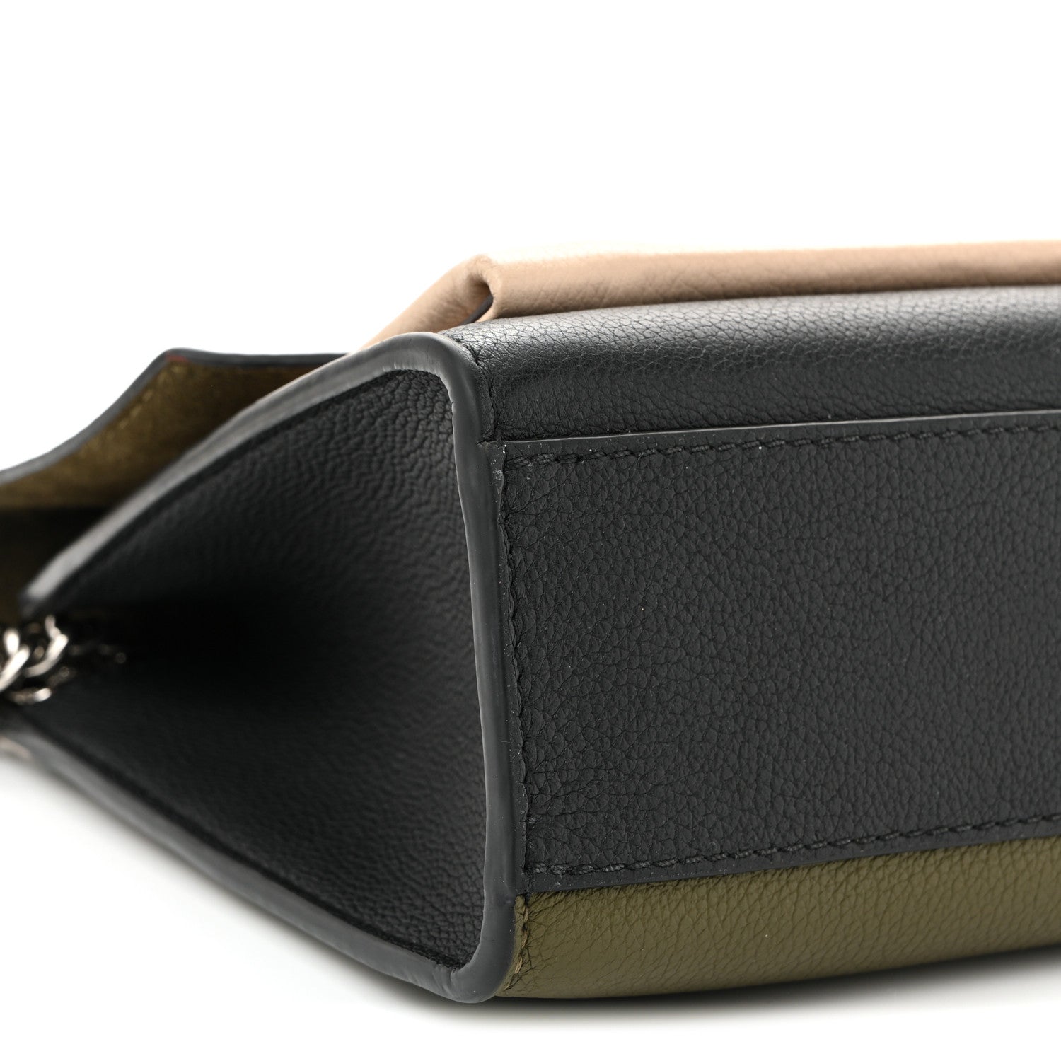 Soft Calfskin Mylockme Chain Bag BB Smokey Brown Green