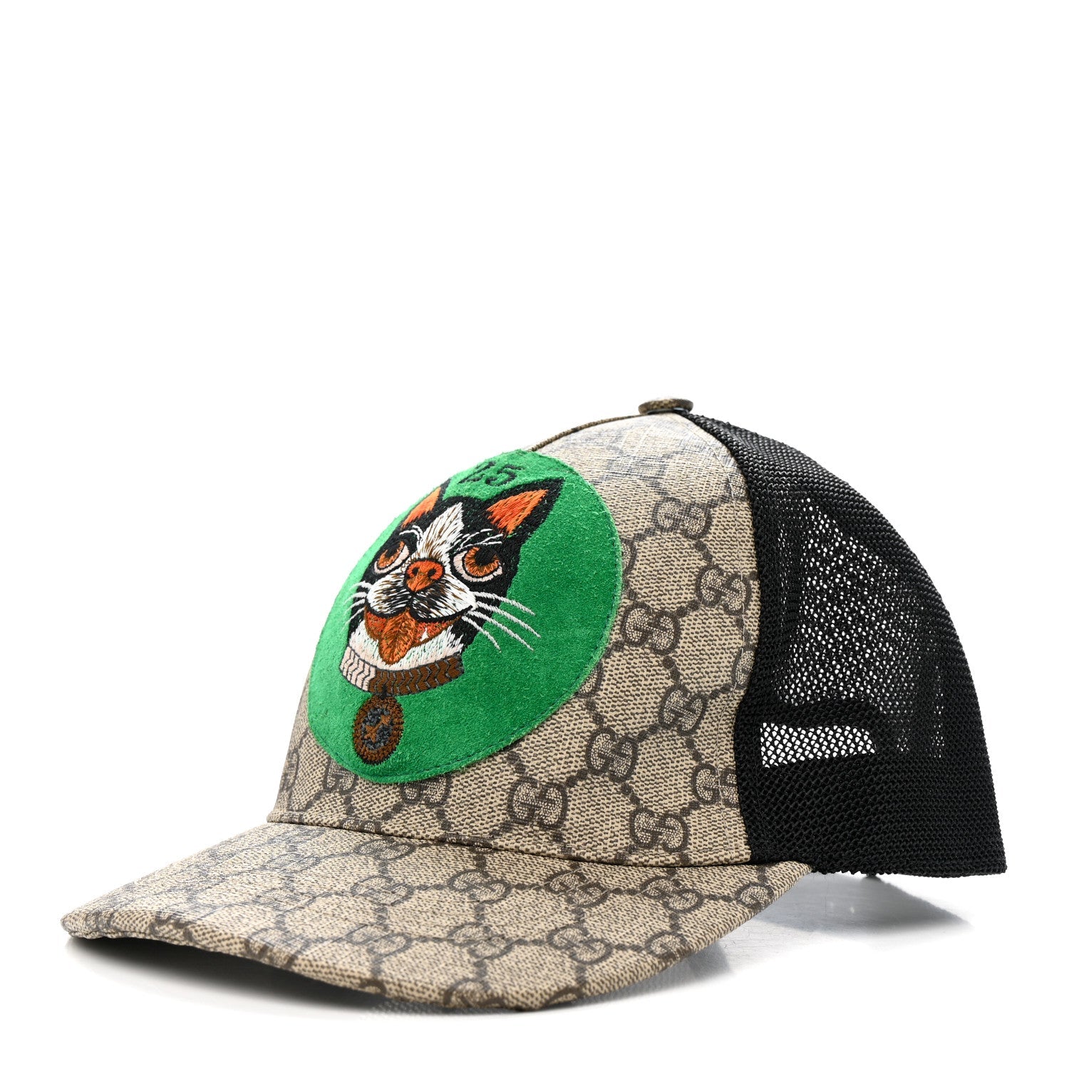 GG Supreme Monogram Bosco Patch Baseball Hat 57 Beige Green