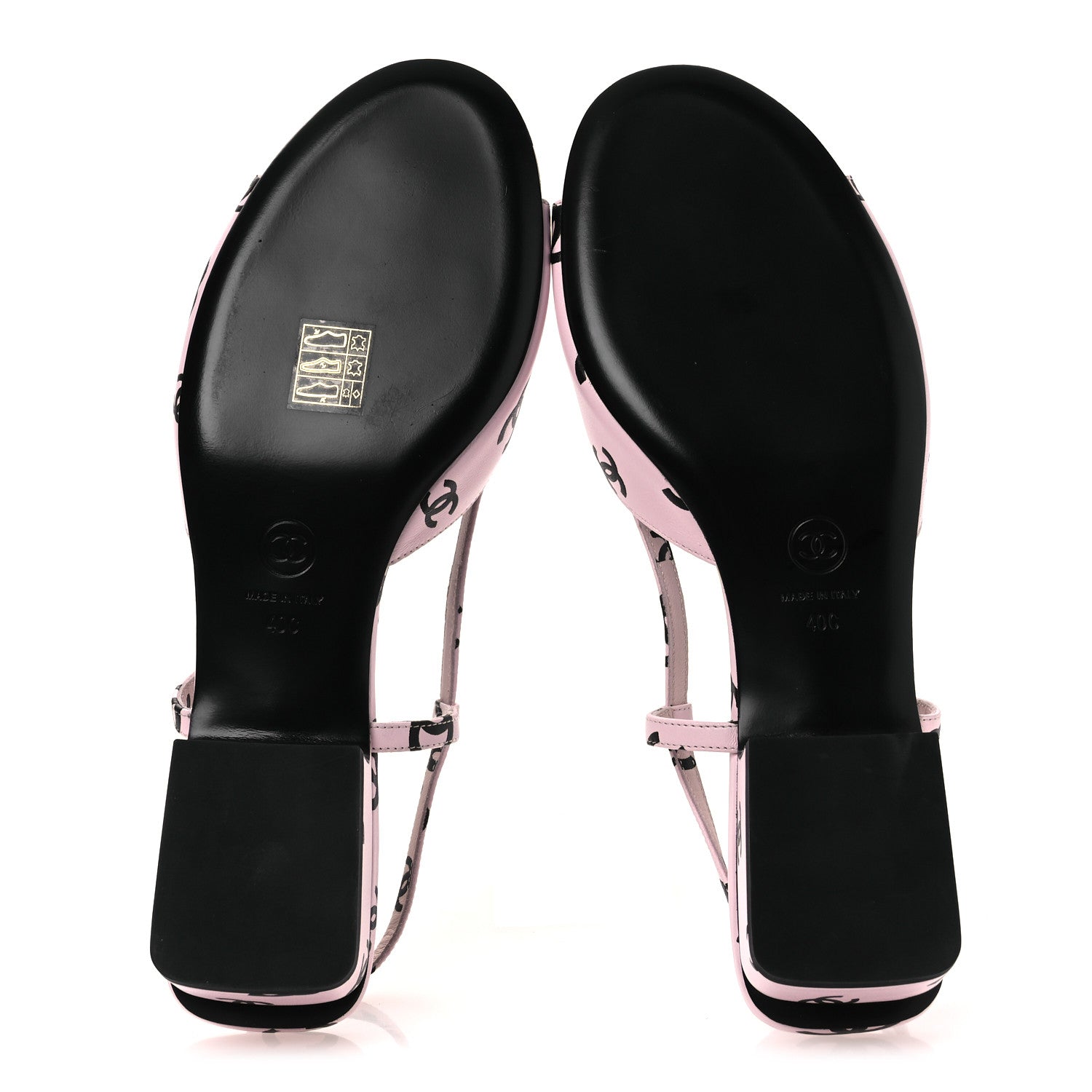 Printed Lambskin Coco Beach Sligback Sandals 40 Light Pink Black