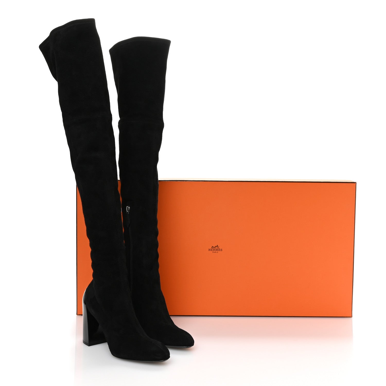 Velvet Goatskin Betty 60 Boots 36.5 Black