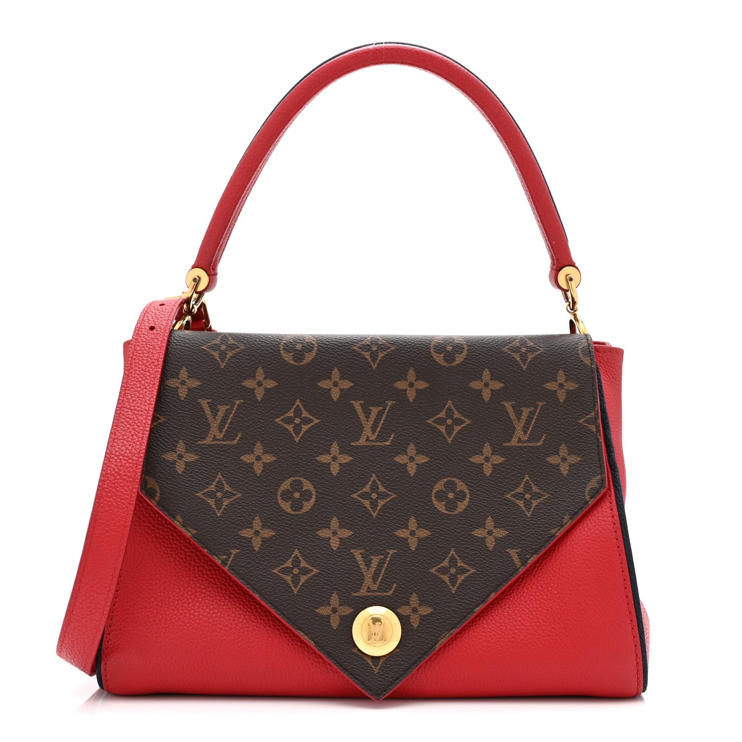 Grained Calfskin Monogram Double V Rubis