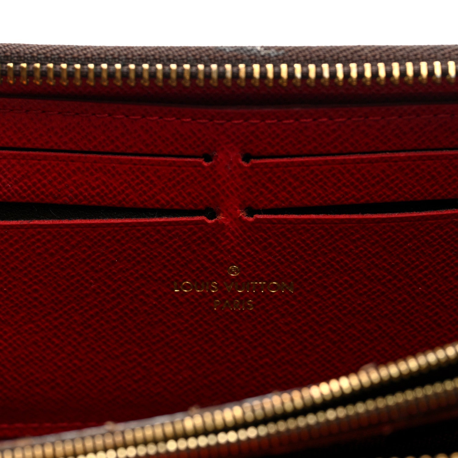 Damier Ebene Clemence Wallet Cherry