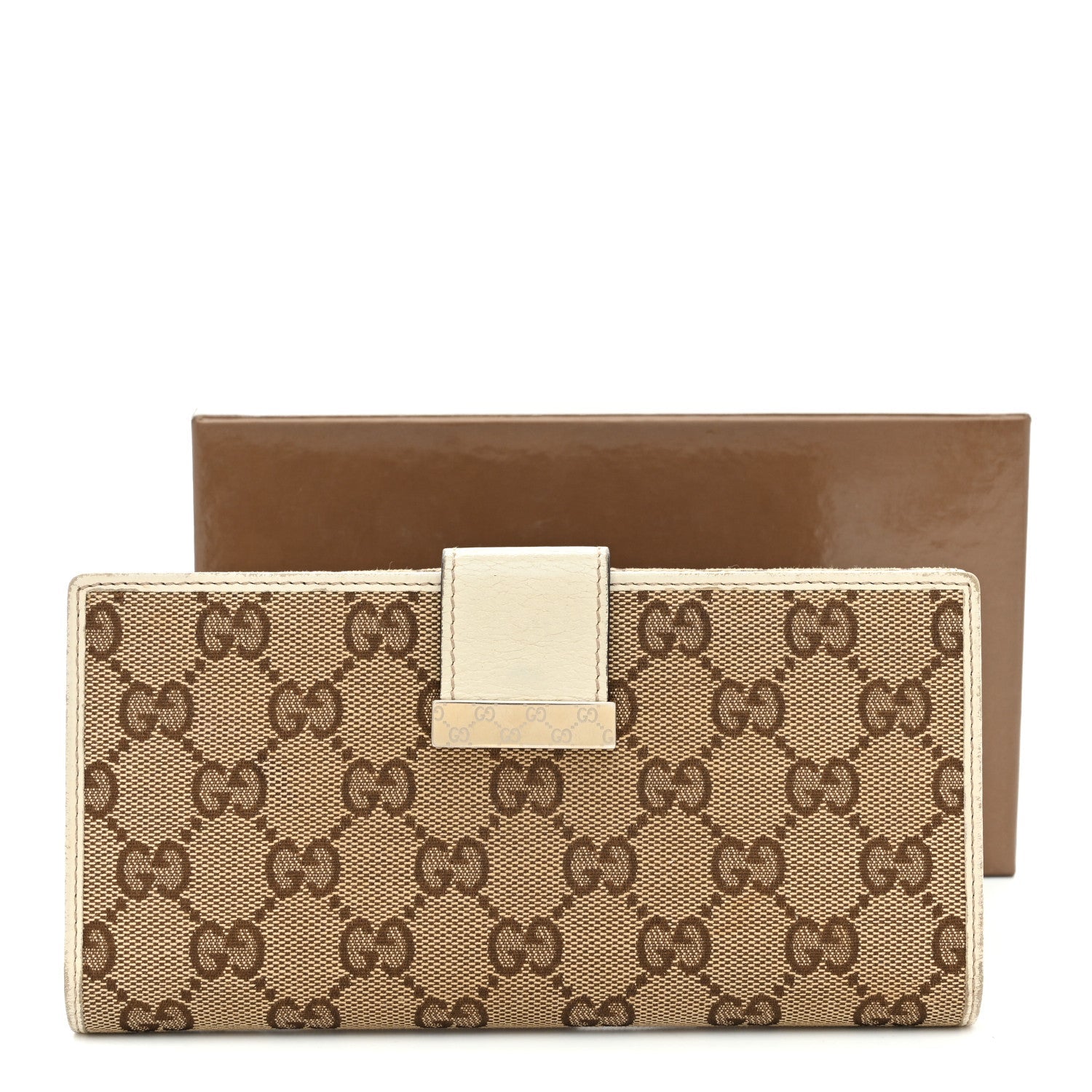 Monogram Icon Bar Continental Flap Wallet Off White